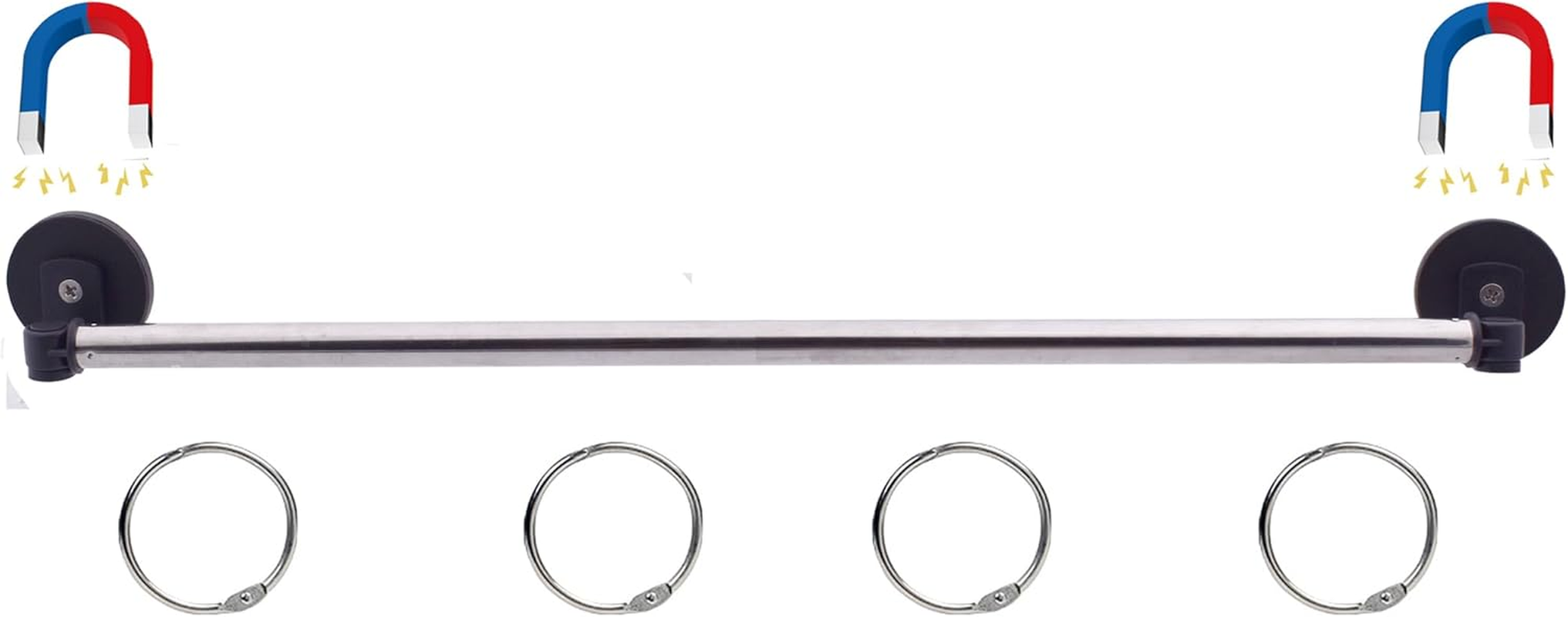 YYST 29" (74CM) Magnetic Anchor Chart Holder Adjustable Magnetic Date Cards Holder Calendar Holder for Kids Crafts, Classroom Calendar, Classroom Decor W O Rings