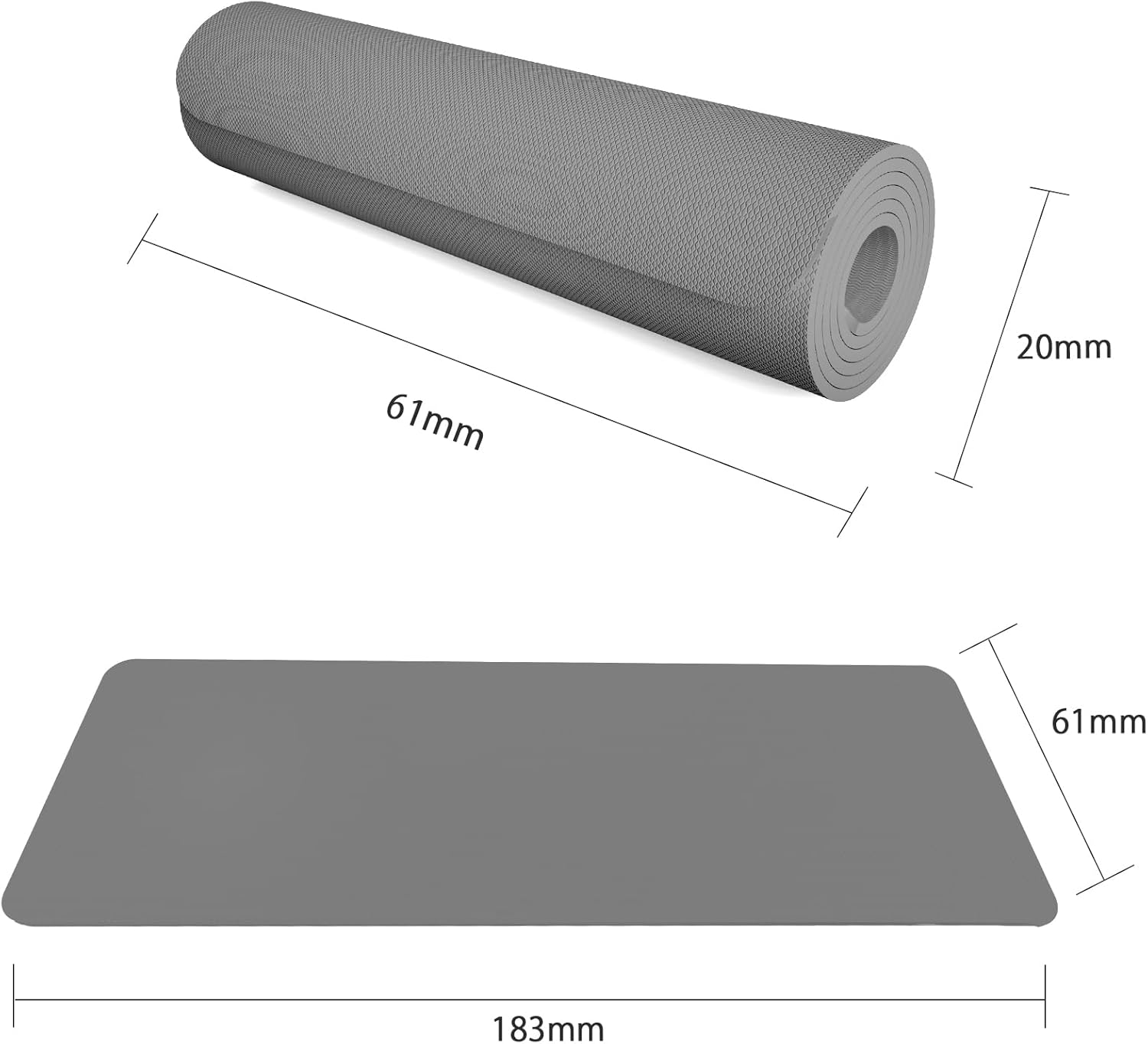 SURFOU Yoga Mat, TPE Premium Material, 0.3 Inches (8 Mm)