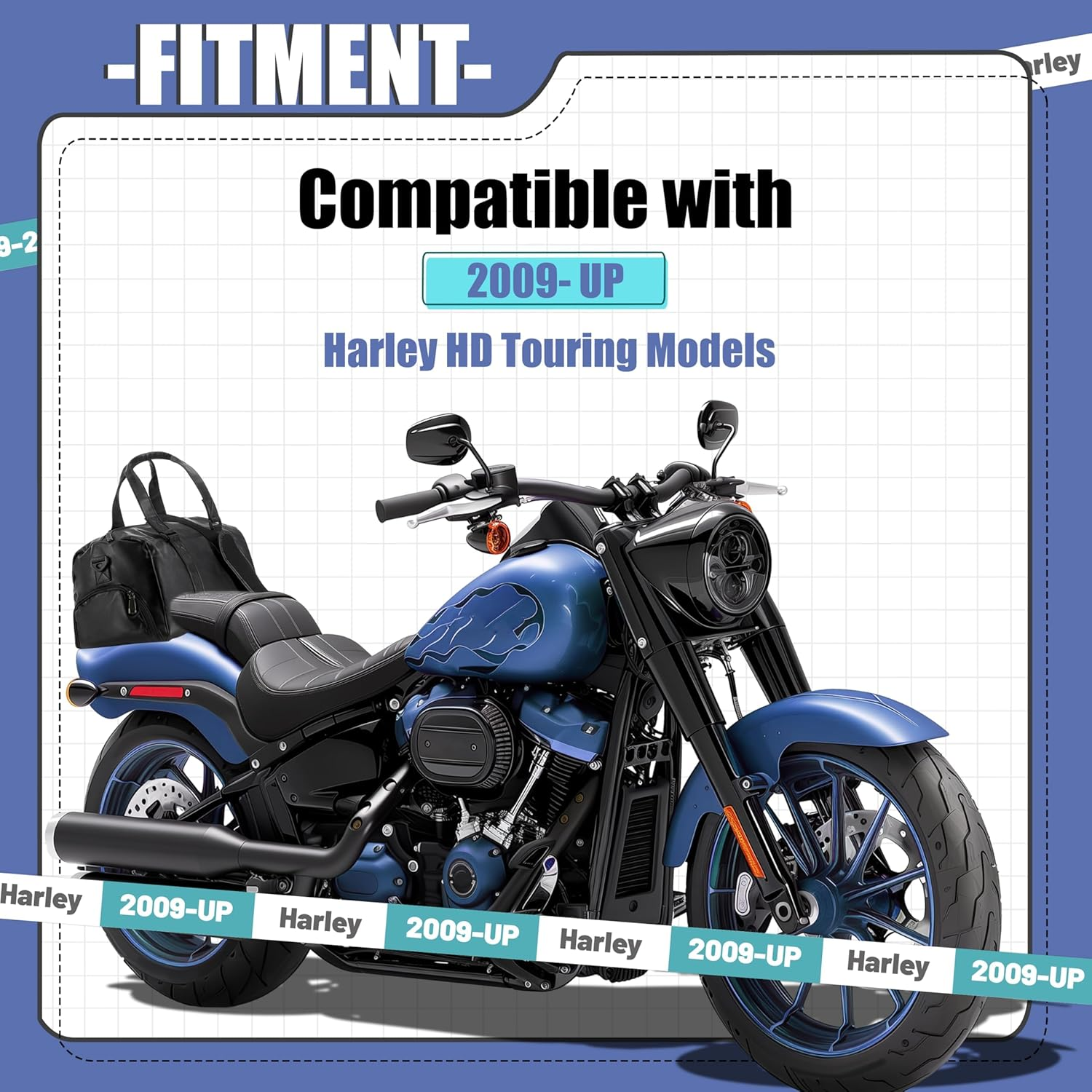 ECOTRIC Stealth Detachable Luggage Rack Compatible with 2009-2024 Harley Davidson Touring Models Street Glide Road Glide Road King Electra Glide FLHR FLTR Chrome image number 6