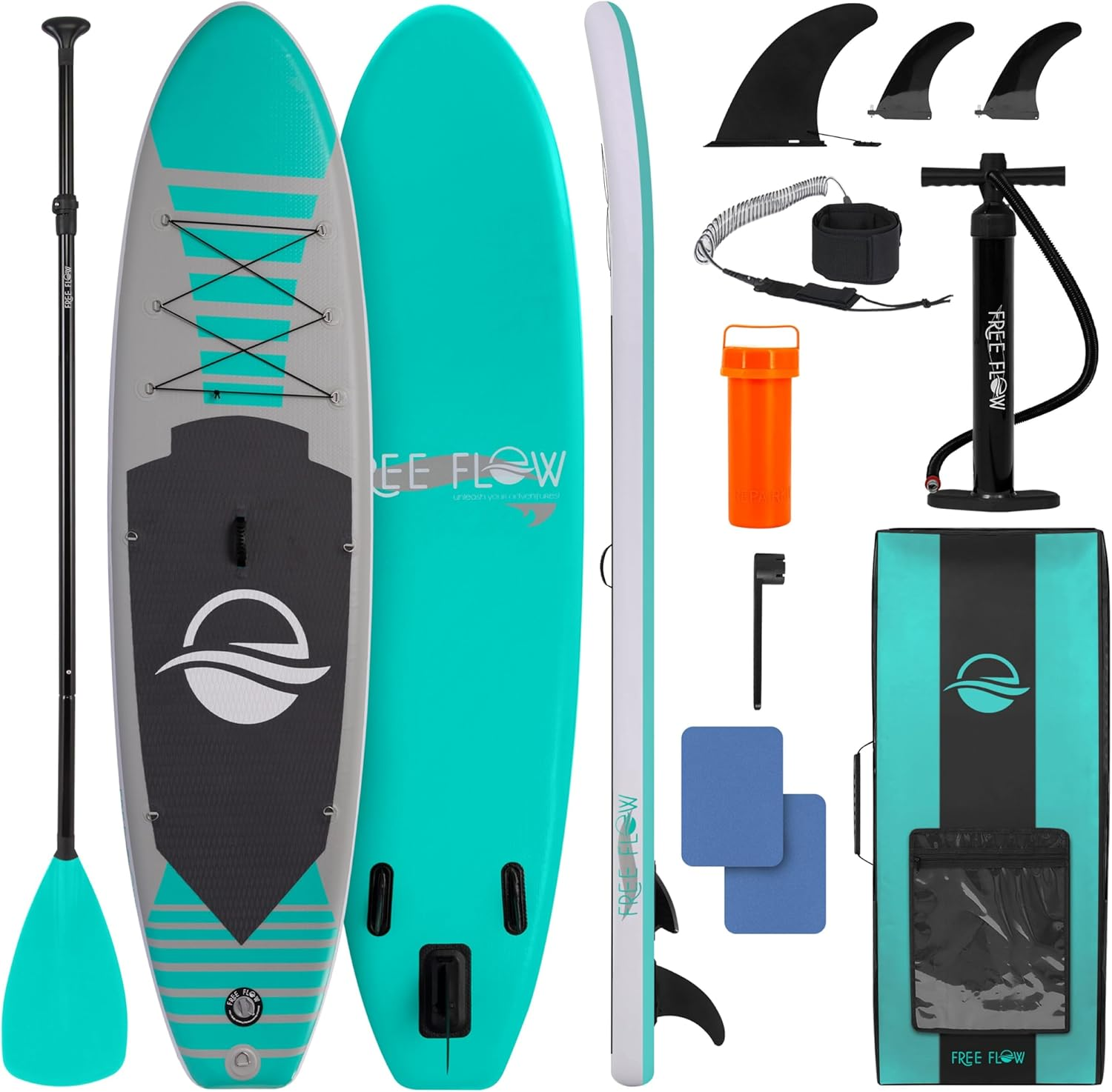 Serenelife Stand up Paddle Board Inflatable, Paddleboard W/Sup Accessories, Includes Safety Leash, Oar Paddle, Manual Air Pump, Repair Kit, Storage Bag & 3 Fins- Very Sturdy for Adults & Kids.