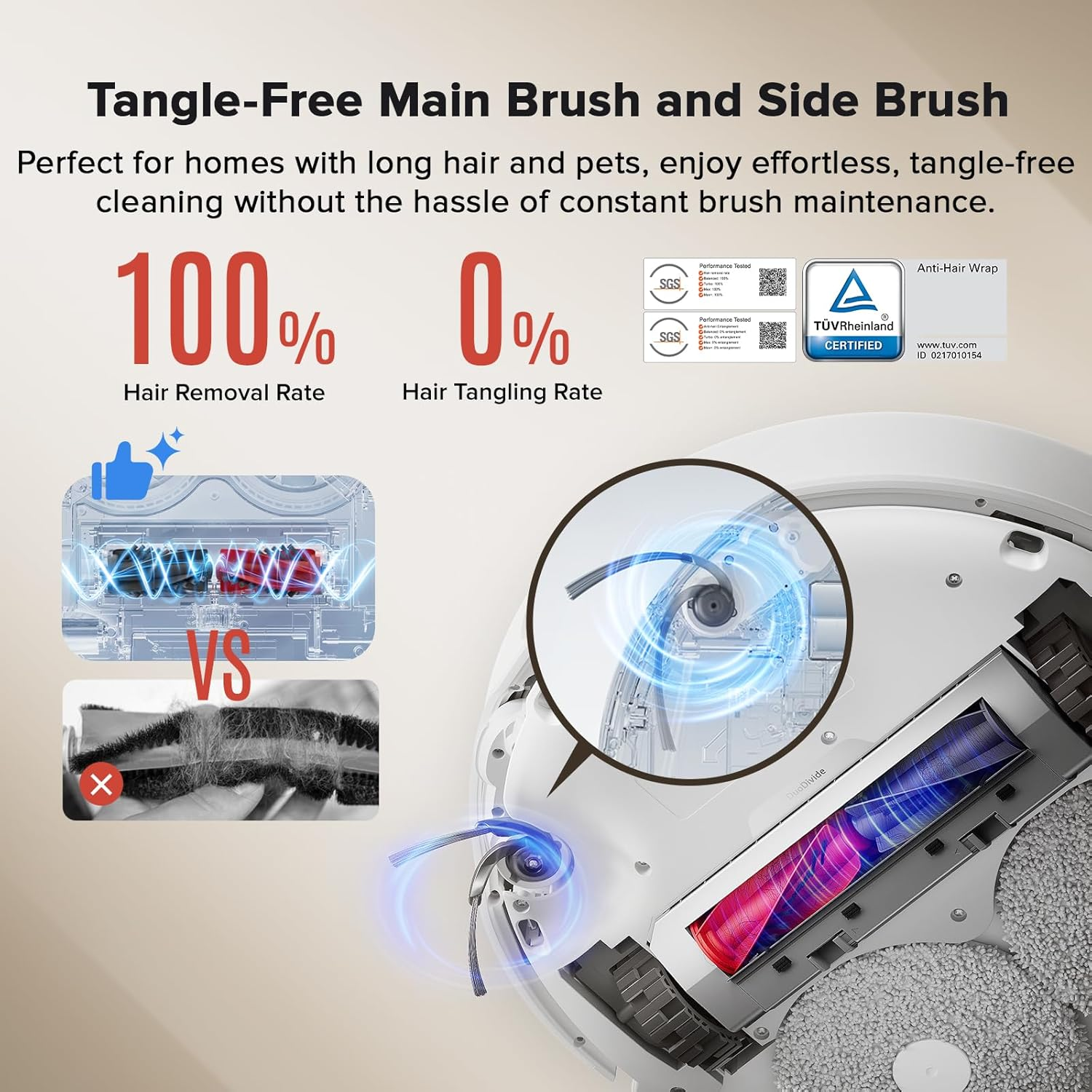 Roborock Qrevo Curv Robot Vacuum and Mop, 18,500Pa Suction, Zero-Tangling, Duodivide Main Brush, Flexiarm Arc Side Brush, Flexiarm Mop, Adaptilift Chassis, Auto Mop Washing & Drying, Self-Emptying image number 5