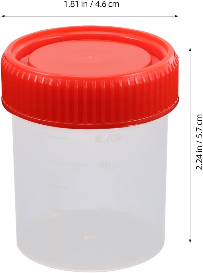 Gatuida Medical Use 10 Pack 60Ml Pee Sample Plastic Specimen Container for Testing image number 3