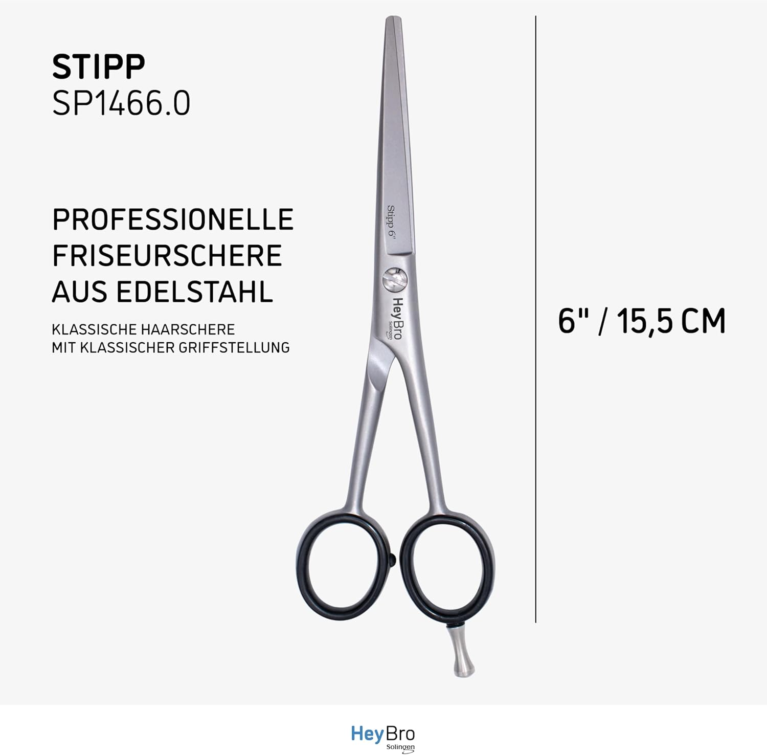 Heybro Solingen Tip 6 Inch Professional Stainless Steel Hairdressing Scissors & Hair Scissors - Hair Scissors - Made in Solingen, Germany | for Adults, Children & Beard Scissors for Men image number 3