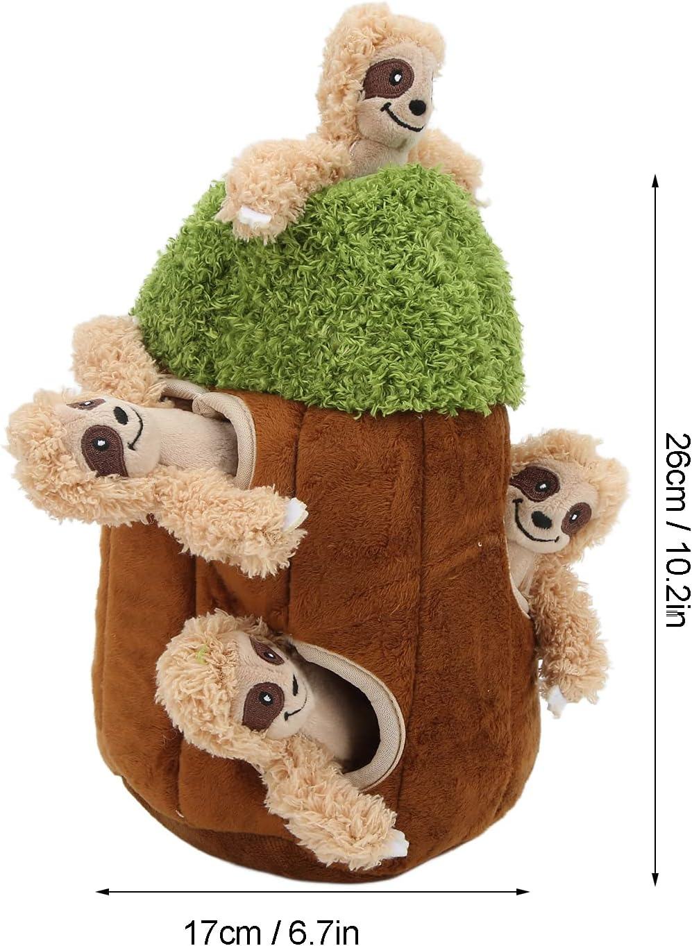 Delightful Sloth Hideaway Puzzle Toy Interactive Squeaky Seek and Find Game for Dogs Stimulating Plush Toy for Smart Pups Perfect for Solo or Interactive Play Sessions