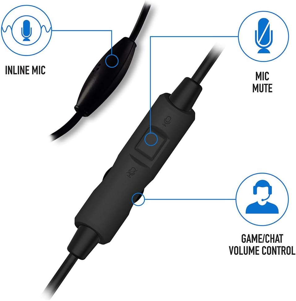 4Gamers C6-50 Gaming Headset for Xbox, PS4/PS5, Switch, PC - Black/Blue image number 6