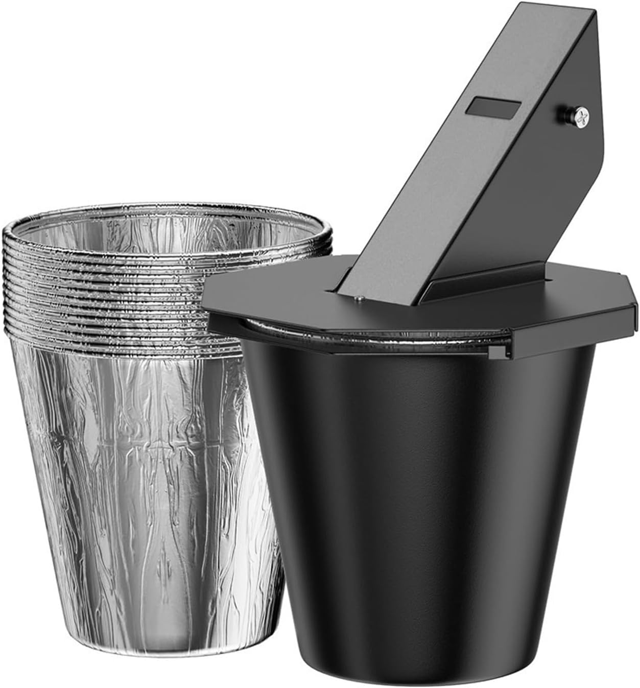 Smoker Grease Catcher, Heavy Duty Steel Heat Resist Drip Bucket, with 12 Pack Foil Liner, for Traeger, Pit, Z Grills, Recteq, for Outdoor Grills image number 6