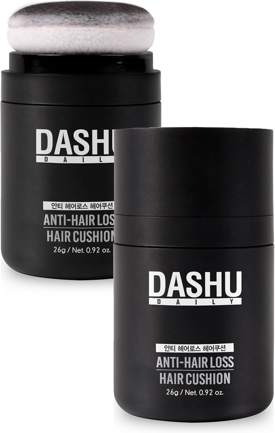 DASHU Daily Hair Cushion for Hair Fall | Hair Fibers for Thinning Hair Temporary Hair Color for Gray Hair Coverage Root Concealer Hairline Powder | Waterproof Bald Spot Cover up for Men 16G (Black) image number 3