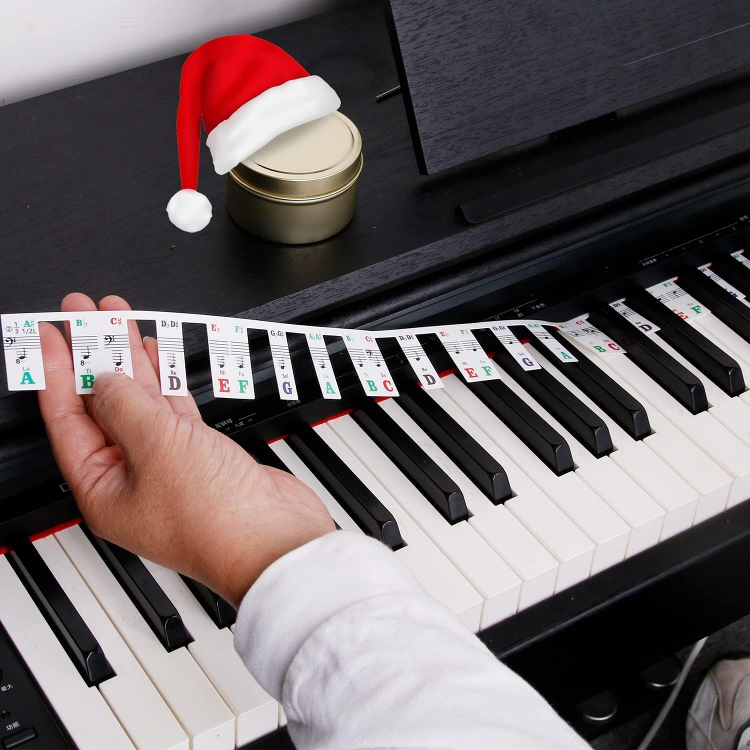 ZANZER Colorful Piano Keyboard No Need Stickers Note Guide,88-Key Silicone Guide Piano Key Music Letter Label for Full Size for Kids and Beginners, Reusable and Comes with Box (A) image number 3