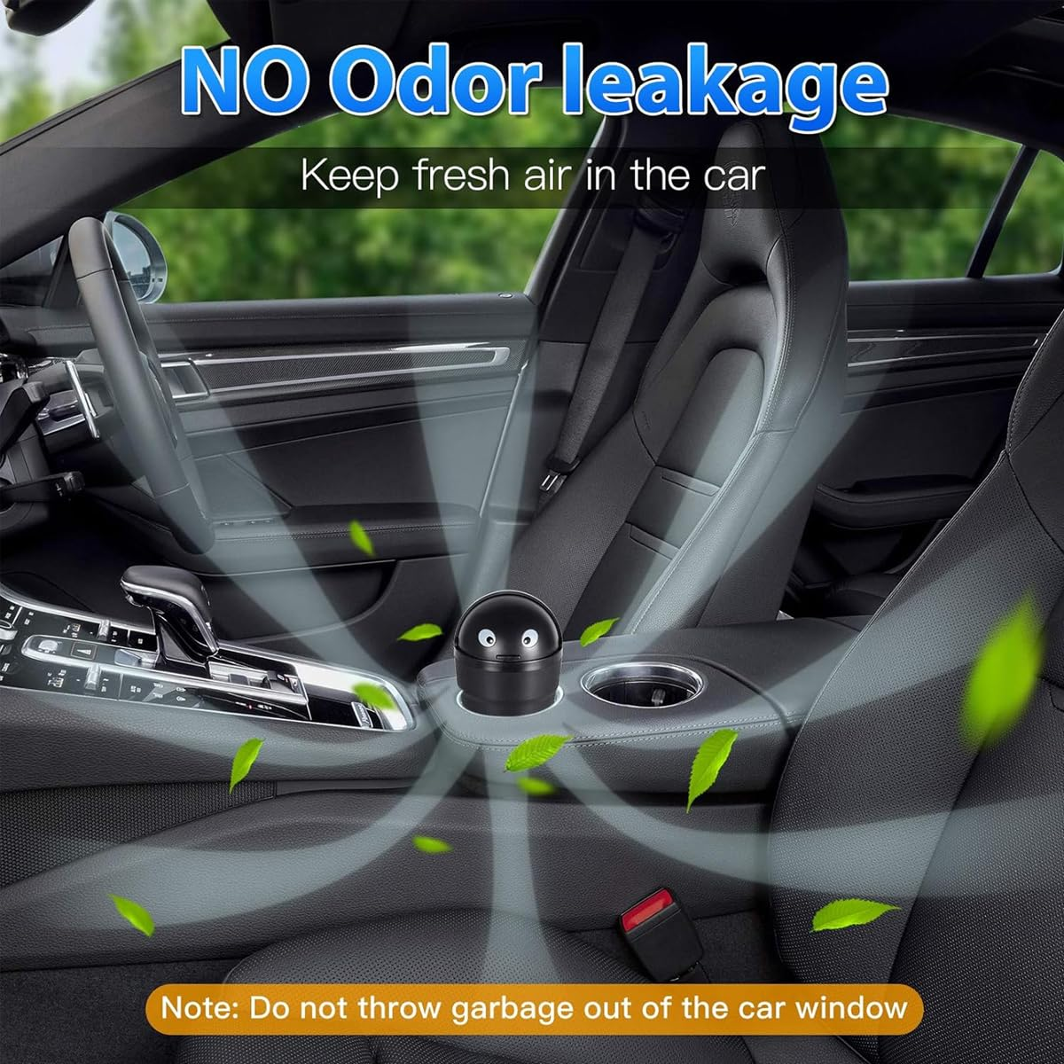 Aimall 3-Pack Portable Car Trash Bins, Compact Cup-Shaped Design, Cute Black Storage Bins for Car Use, Leakproof Garbage Containers with Lid, Easy to Empty, Dimensions: 3.7X6.65 Inches image number 3