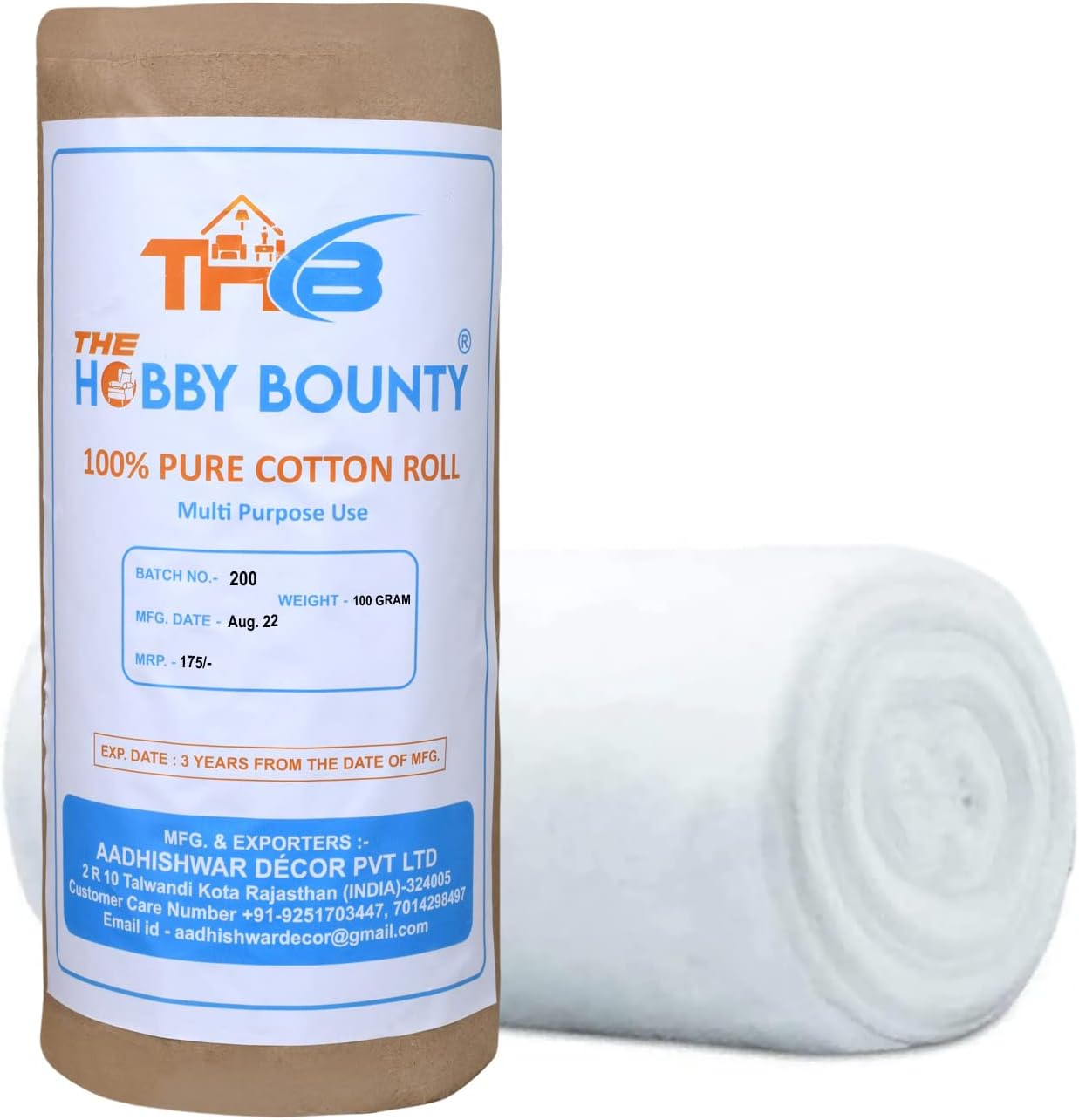 Pure Cotton Roll 100% High Absorbent Organic and Soft Multipurpose Use for Makeup Remover Medical Use Cotton Salon Beauty Use for Baby Care (100 Gram) image number 5