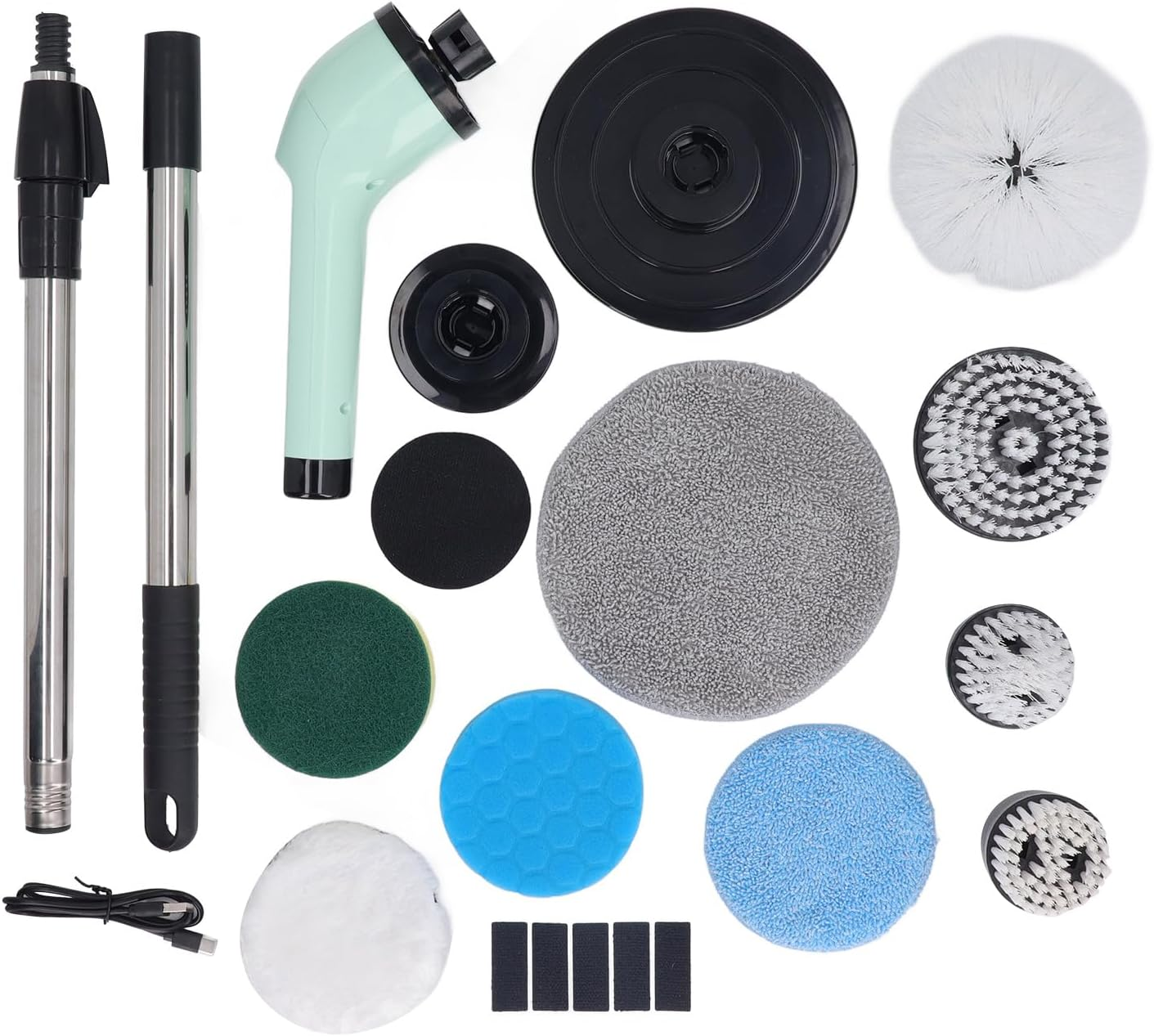 Electric Cleaning Brush Set, Cordless Handheld Electric Spin Scrubber, with 9 Brush Heads, Extension Handle, for Bathroom, Floors, Kitchen image number 1