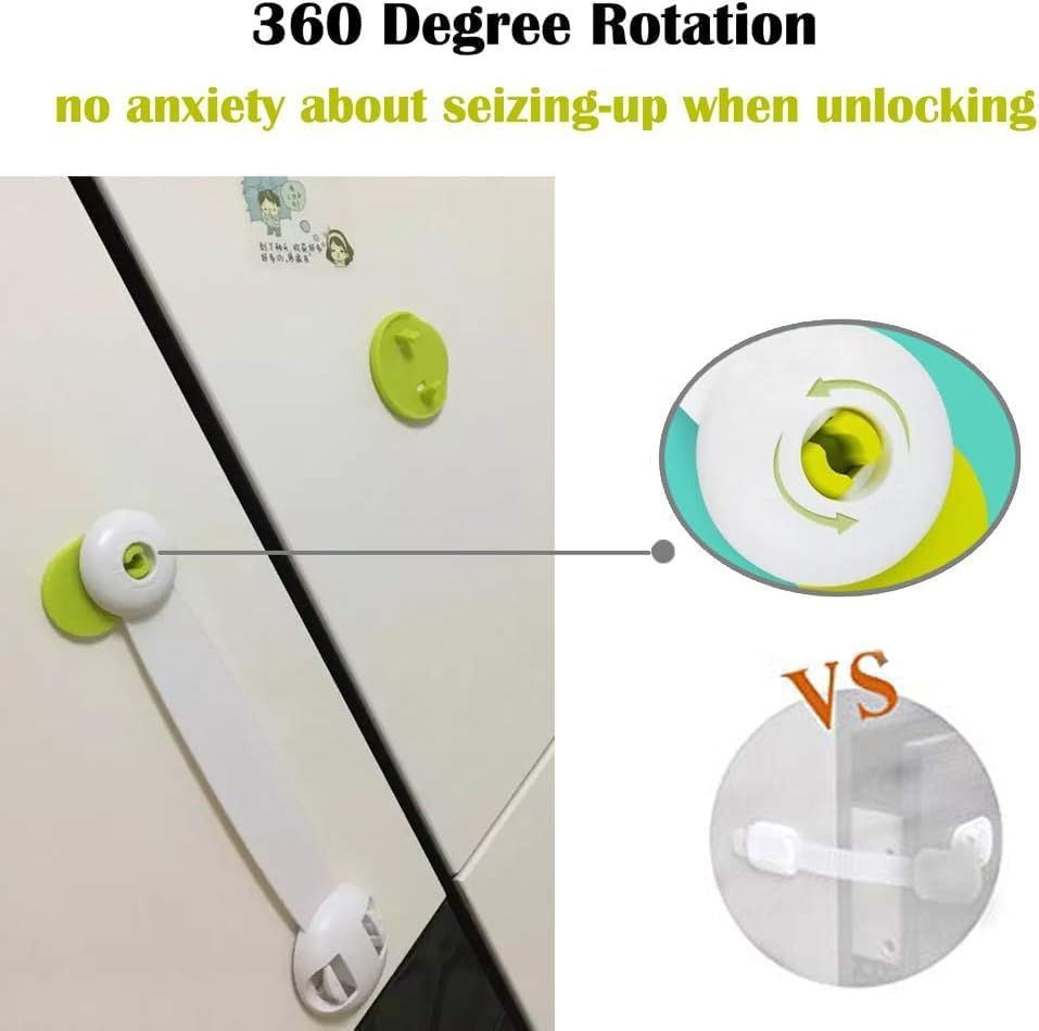 4 Packs Child Safety Cupboard Latch Stick on for Kitchen Self Adhesive Baby Proofing Latch Children Proof Locks for Door, Drawer, Closet, Refrigerator, Trash image number 4