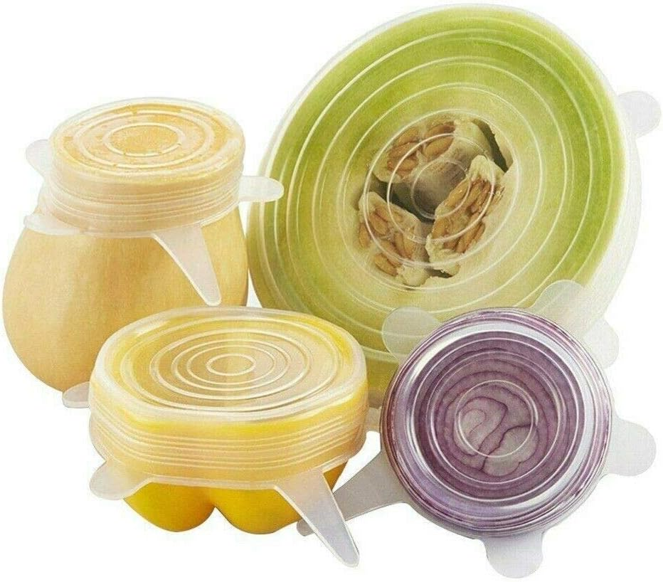6PCS Stretch, Reusable Silicone Bowl Wraps Food Saver Cover Seal, 6-Pack of Various Sizes Silicone Bowl Covers Keeping Food Fresh Freezer Safe image number 3