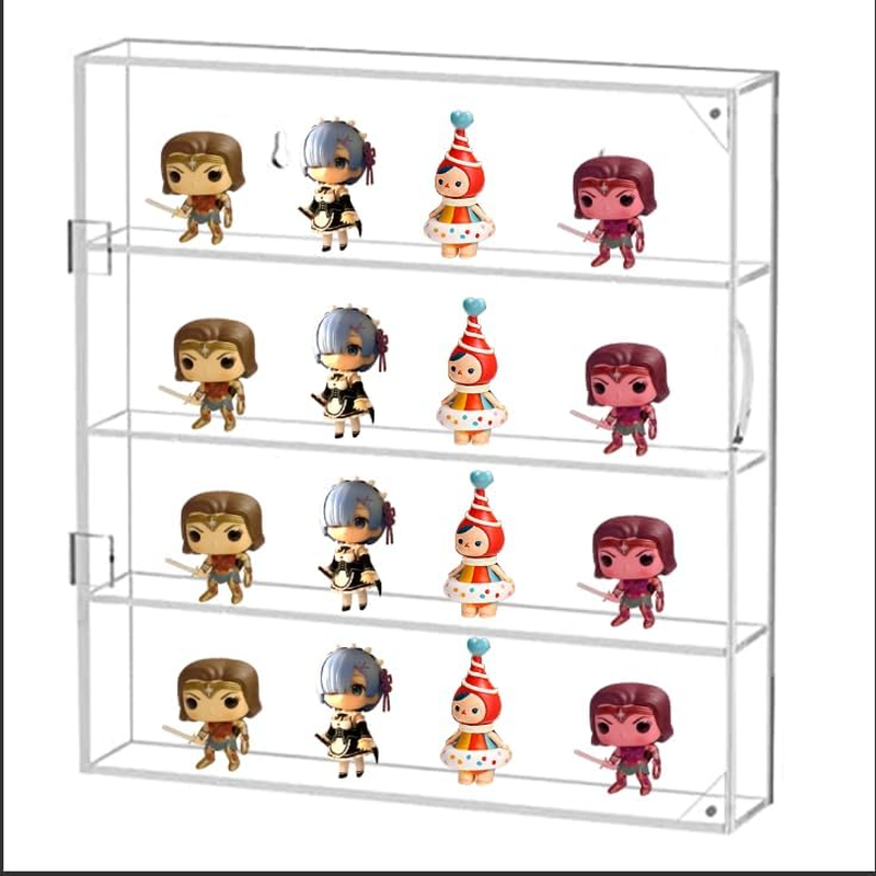 Acrylic Display Case Clear Showcase Cabinet with Door Wall Mounted Collection Shelf Dustproof Box Organizer for Mini Toys , Collections, Stone, Amiibo.Suit for Figures within 3 Inch Height image number 3