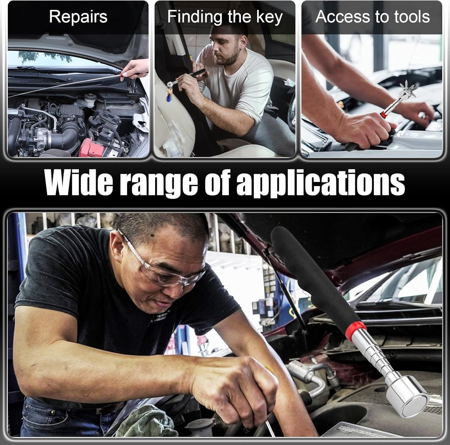 Telescoping Magnet Stick Tool, 20Lb Magnetic Pickup Tool, Magnet Stick Tool for Picking up Keys, Nuts image number 3