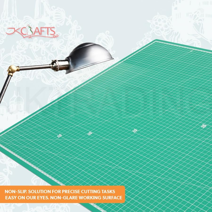 Self Healing Cutting Mat A1-60X90Cm, Improved PVC, 5Ply, 2 Side Prints, Metric and Imperial, Green - Cutting Mats for Crafts, Quilting - Large Cutting Mat for Sewing, Rotary Cutting Mat image number 3
