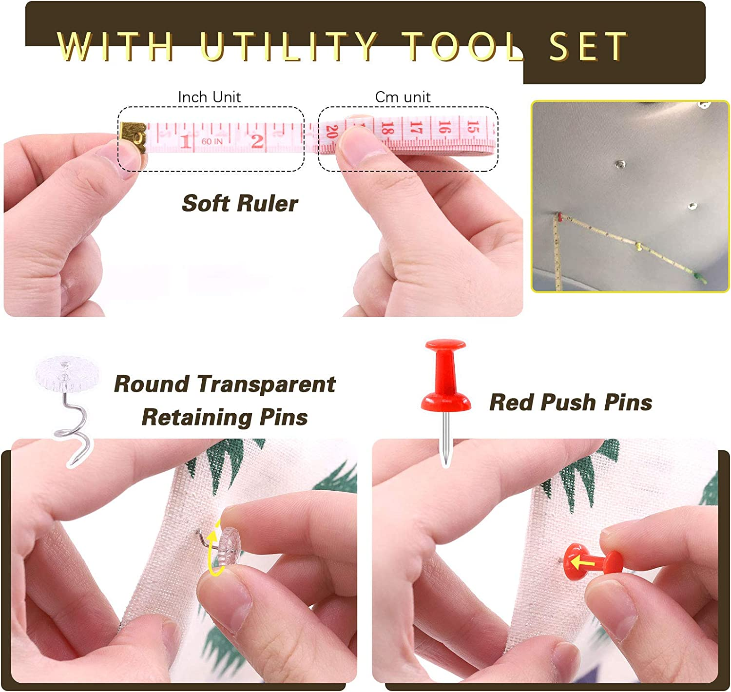 152Pcs Car Headliner Repair Kit with Headliner Repair Button Auto Roof Repair Snap Rivets and Installation Tool for Fixing Car Interior Ceiling Sagging Headliner for All Cars (Beige) image number 3
