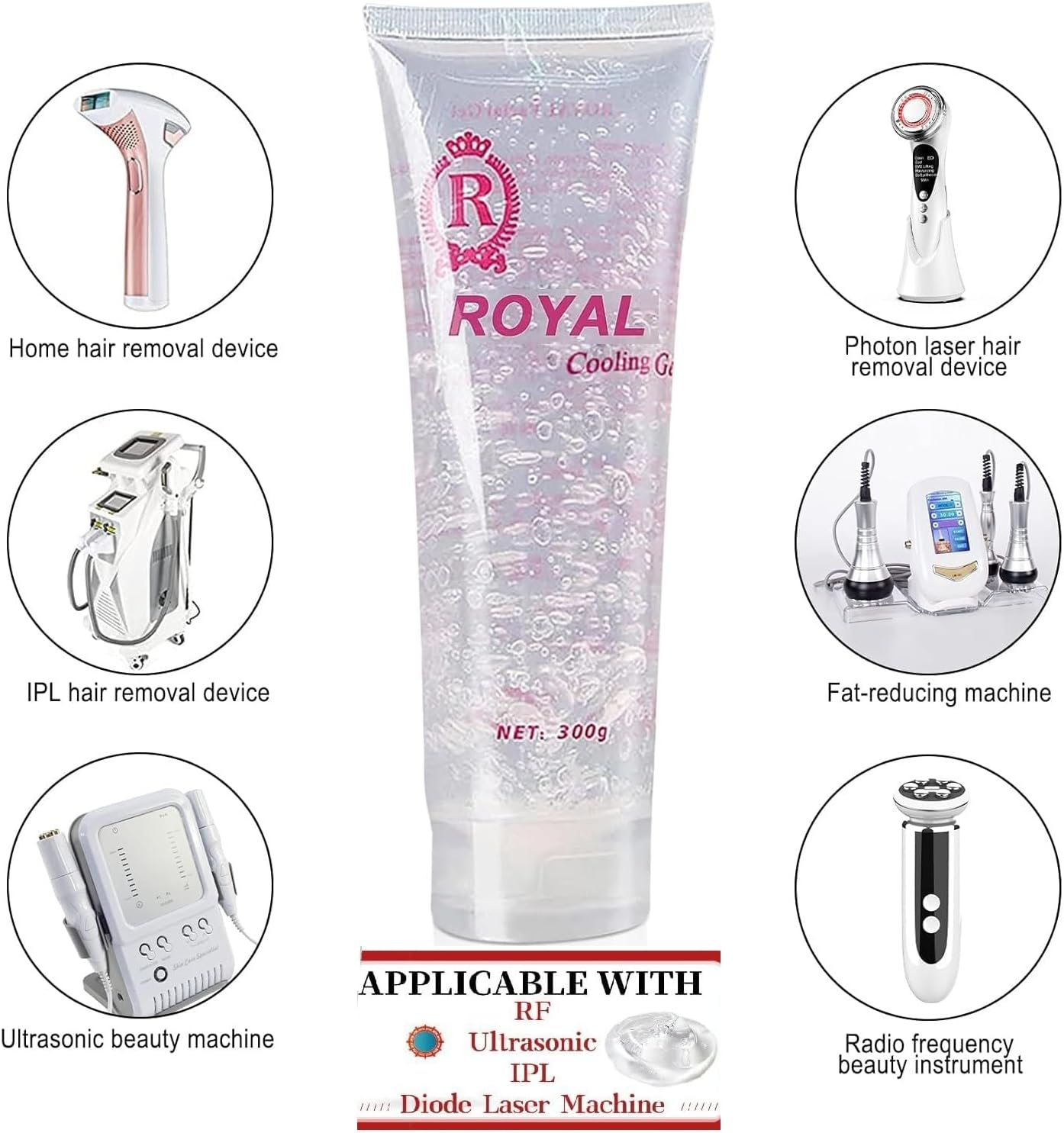 Cooling Conductive Gel for Laser Hair Removal Device and RF Radio Frequency Facial Body Skin Care Machine for Women and Men 300ML image number 4