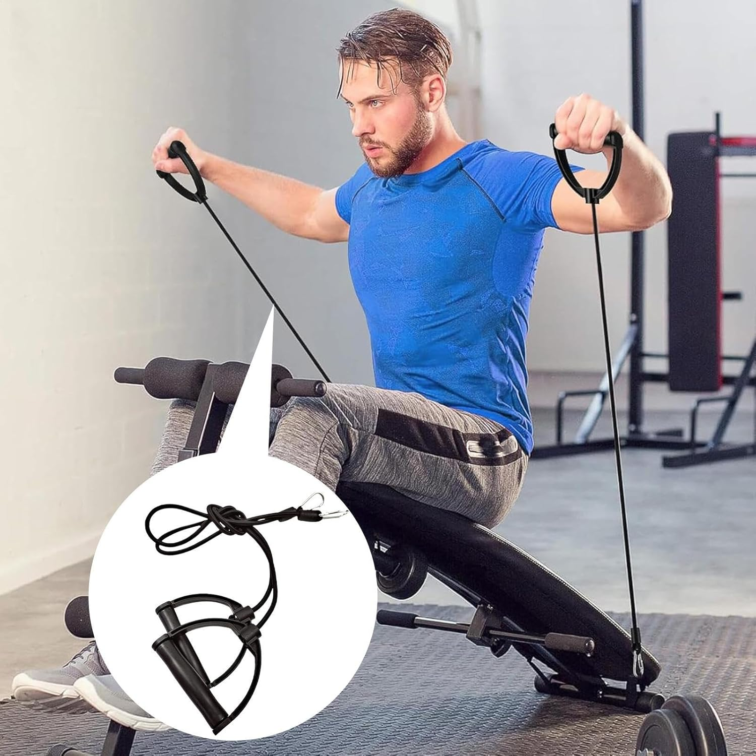 Resistance Plate Bands - Resistance Bands with Handle | Vibration Straps | Multifunctional Ergonomic Band Workout | Household Exercise Supplies | Exercise Supplies for Strength Muscle Training image number 6