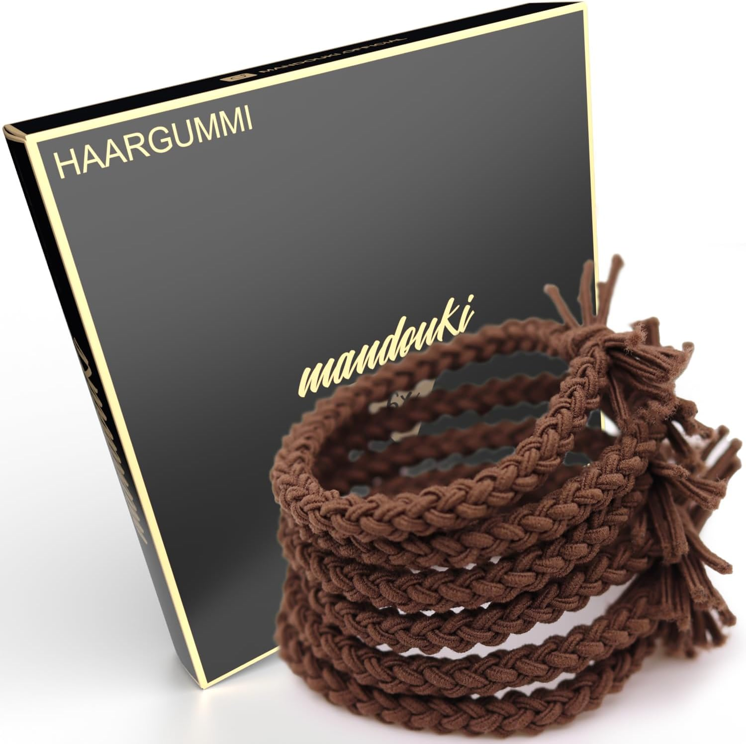 Mandouki&reg; Hair Bobbles (Pack of 6) - Elegant Hair Bobbles in Braided Design: Ultimate Hold and Durability