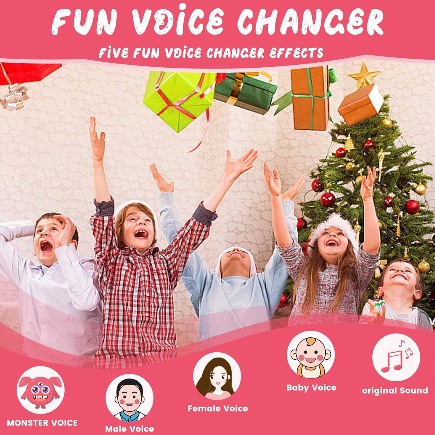 Portable Karaoke Machine for Kids & Adults, Bluetooth Mini Singing Microphone with 2 Wireless Mics & LED Light Show, Compatible with All Smartphones, Perfect for Birthdays, Home Parties（Blue） image number 2