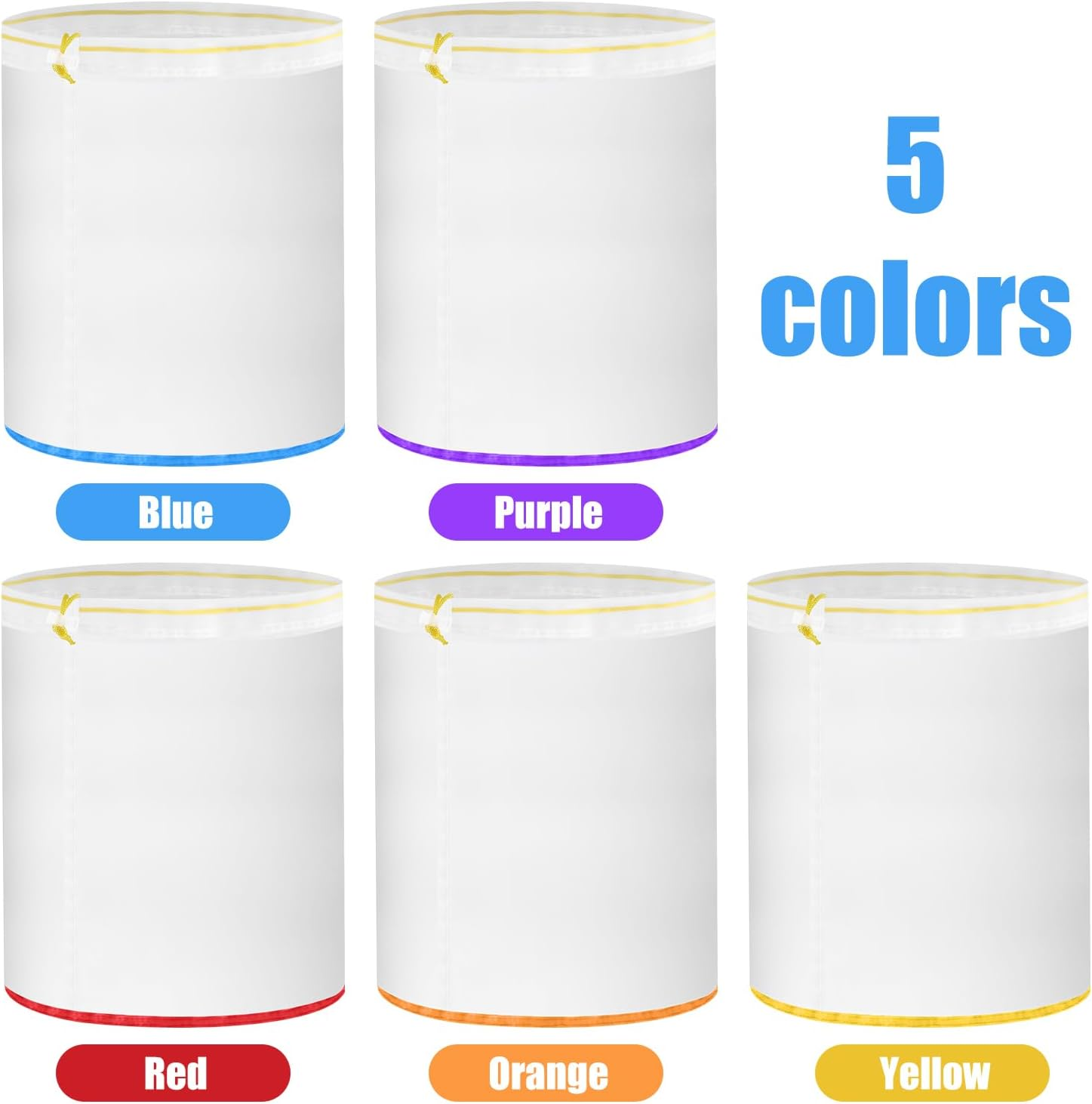 5 Pack 5-Gallon Mesh Filter Bags, 5 Color Reusable Fine Nylon Strainer Bag Set with Pressing Screen & Storage Pouch for 5 Gallon Cold Brew Buckets (25 to 220 Micron) image number 2