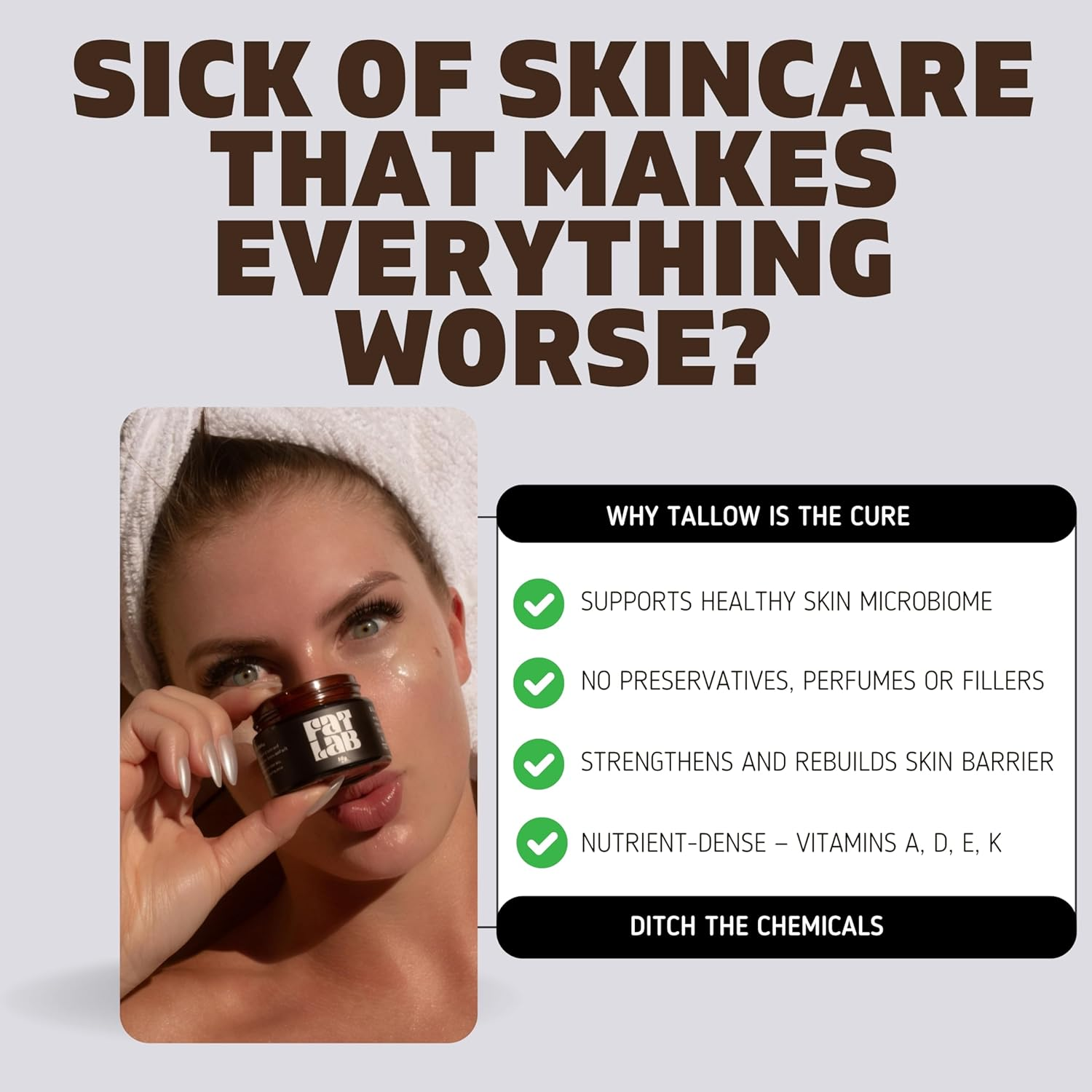 Vanilla-Infused 100% Grass-Fed Beef Tallow Moisturiser 30G image number 5