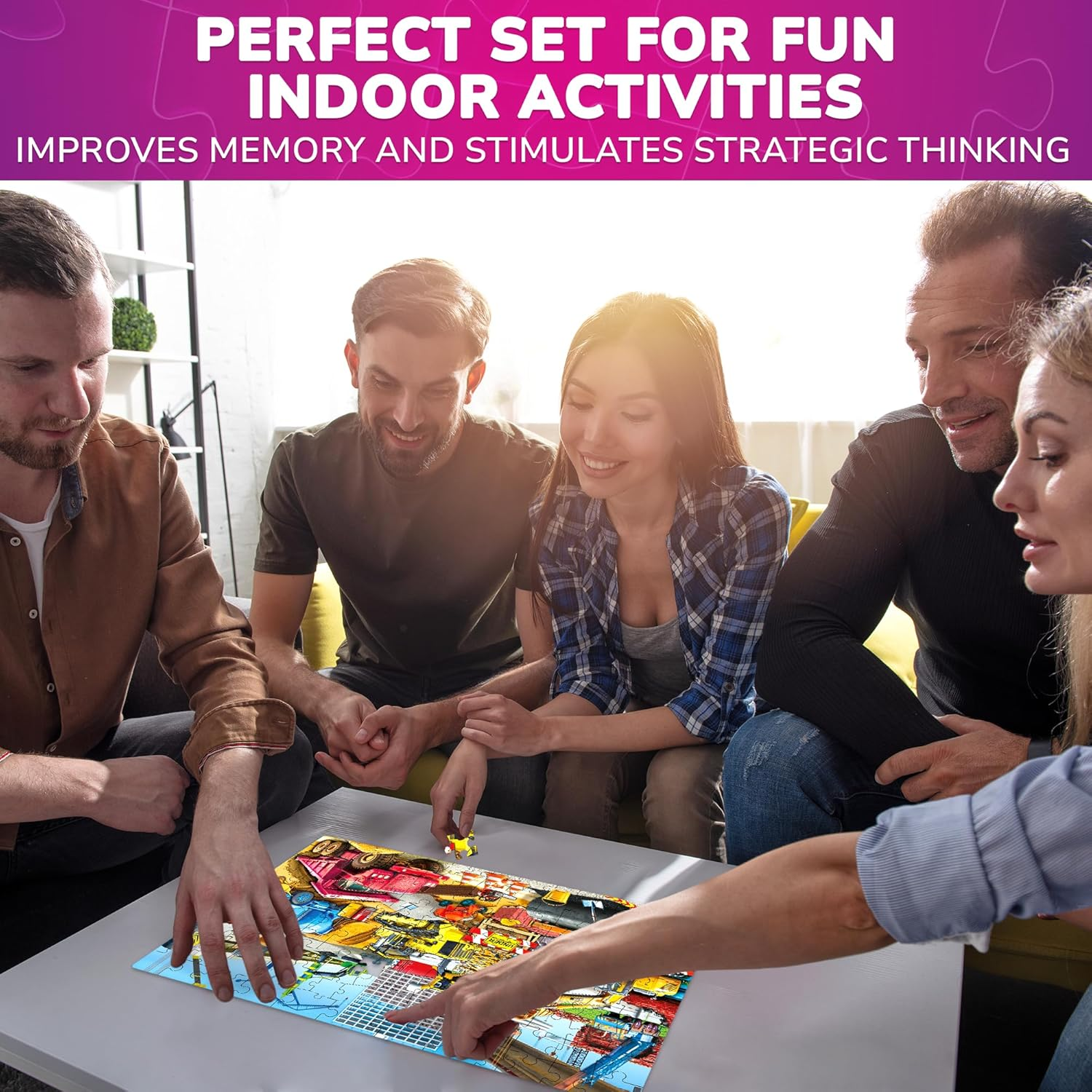 QUOKKA 100 Pieces Solo Assortment Puzzles for Kids - Cars - Toy for Learning Cars,Bugs,Sea & Forest Animals for 3-6 Year Old - Jigsaw Game Boy and Girl - Farm image number 3