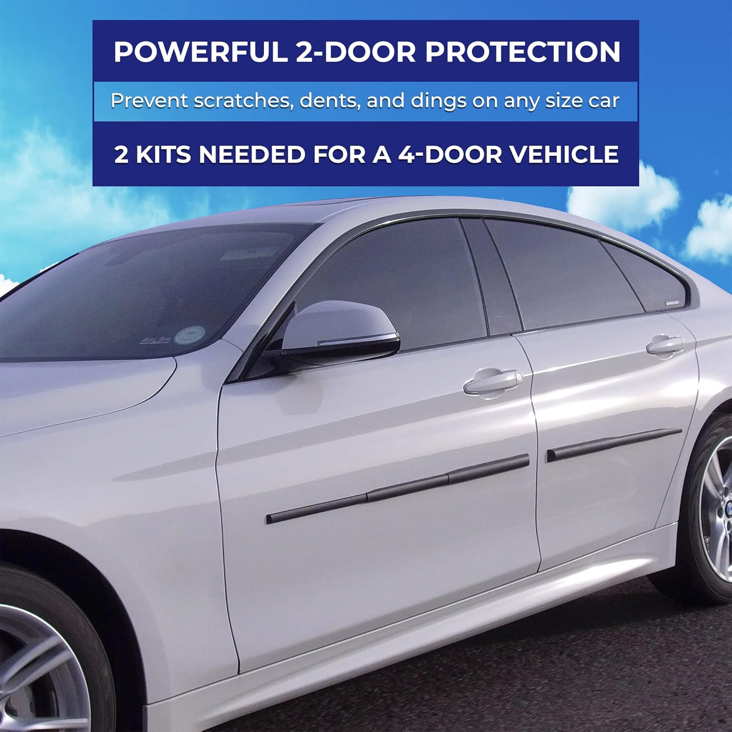 Dent Prevent Removable Magnetic Car Door Protector, 2-Pack Door Ding Protector for 2 Doors, Extendable to Fit All Car and Truck Doors with High Energy Magnets, Prevents Dents, Scratches and Dings image number 2