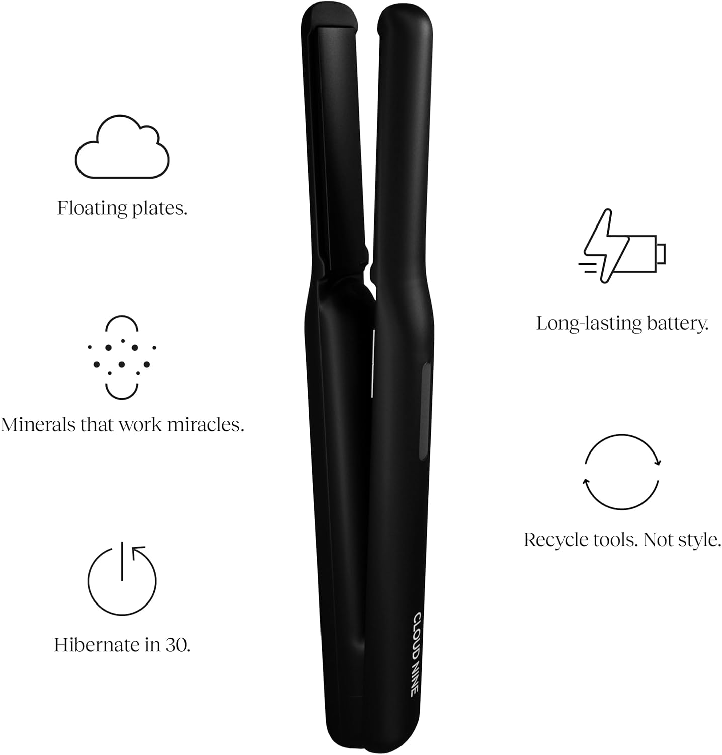 CLOUD NINE the Original Cordless Iron Hair Straightener | Hair Styling Variable Temperature Control Wireless Travel Size Quick Charge Battery | Smooth Sleek Long Lasting Results image number 3