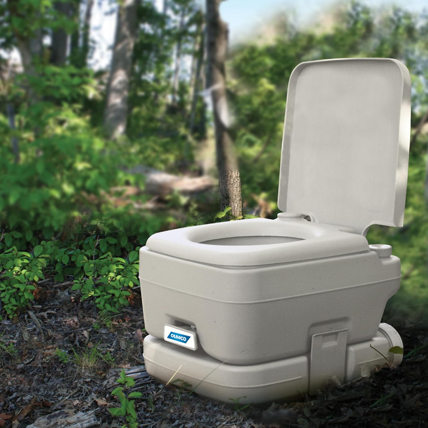 Camco Portable Travel Toilet - Features Bellow-Type Flush and Sealing Slide Valve to Lock-In Odors and Protect against Leakage-| Lightweight and Compact, 2.6 Gallon (41531) - 5.3 Gallon image number 3