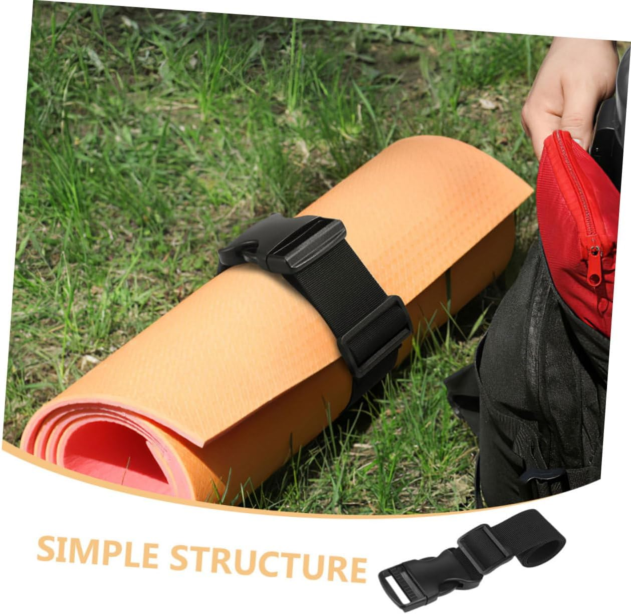 SOPOTUTU Adjustable Nylon Buckle Straps 4Pcs 3Cm Wide X 100Cm Luggage Connector Straps for Suitcases Backpack Buckle Replacement Outdoor Travel Packing Accessories image number 2