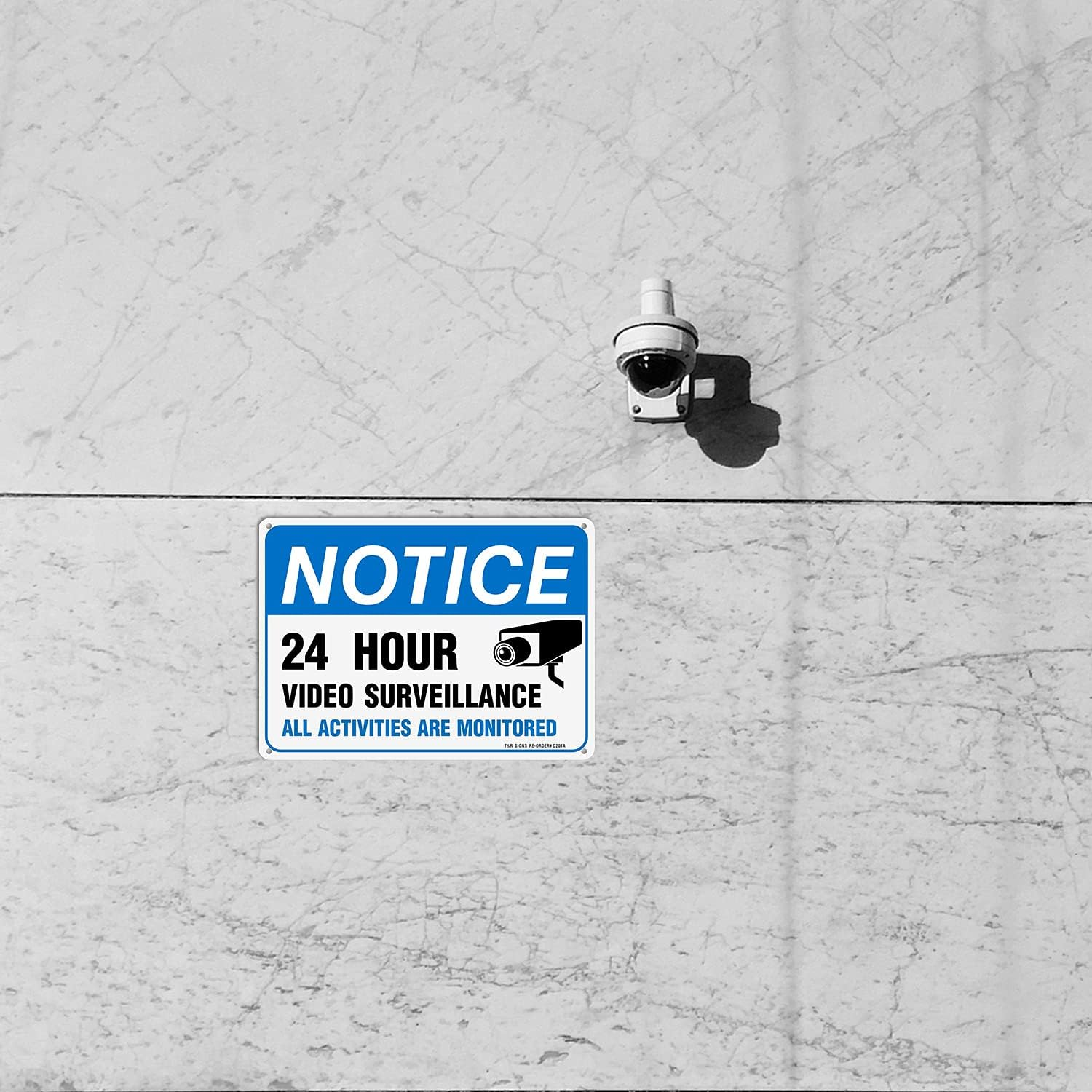 Video Surveillance Sign, All Activities Are Monitored - 2 Pack - 7 X 10 Inches Rust Free .040 Aluminum Reflective - UV Protected, Waterproof, Weatherproof and Fade Resistant - 4 Pre-Drilled Holes image number 5