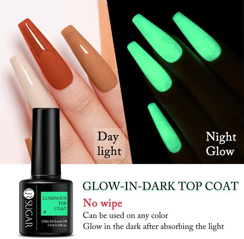 AIMALL 7.5Ml Fluorescent Color UV Gel Nail Polish Semi Permanent UV LED Gel, Long-Lasting LED Manicure Gel, Vivid Colors for All Nail Types