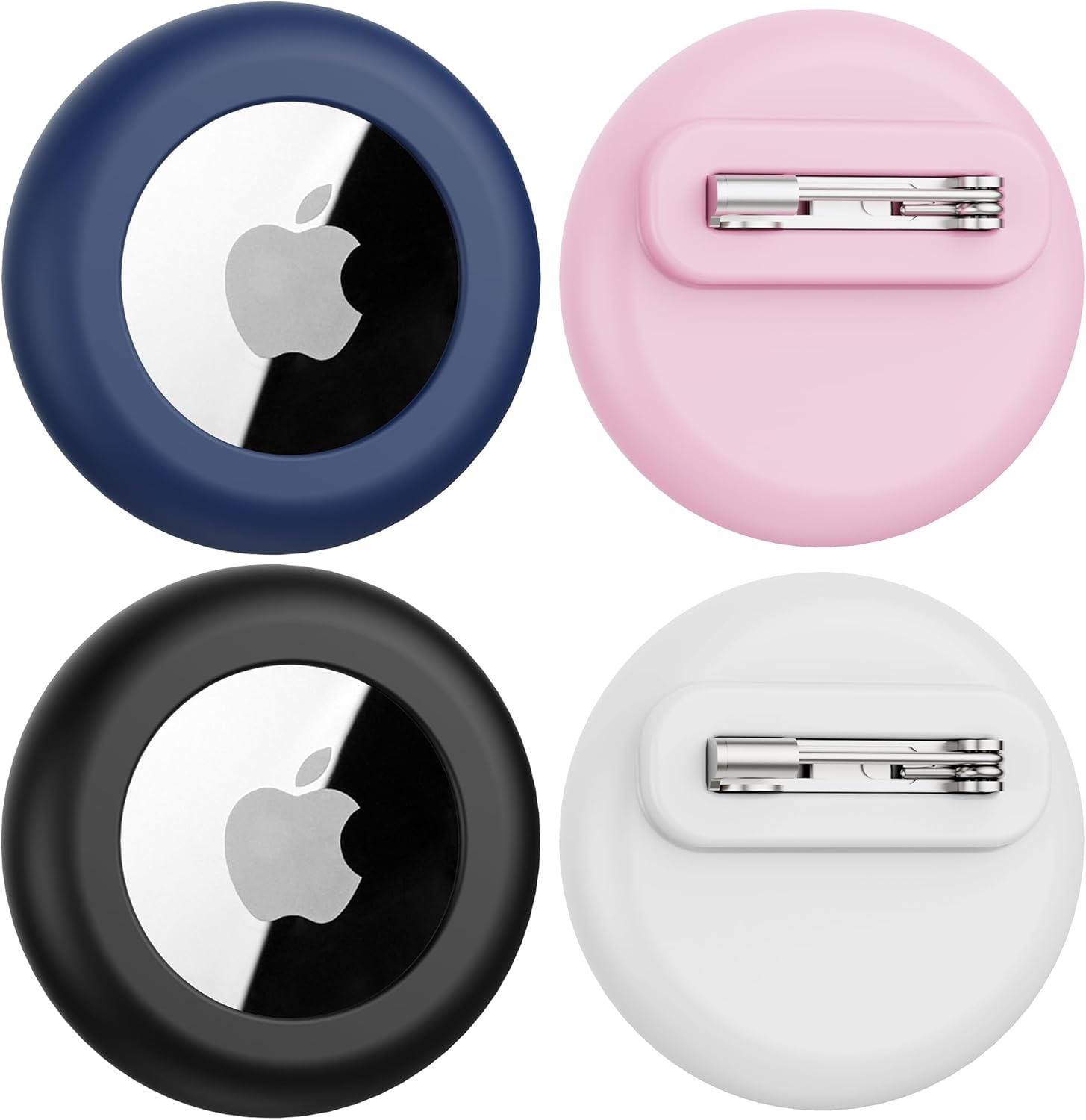 4 Pack for Apple Airtag Holder,Waterproof Silicone Air Tag Case for Kids with Invisible Pin, Safety Pins Hidden inside Clothes,Backpack for Children Elderly