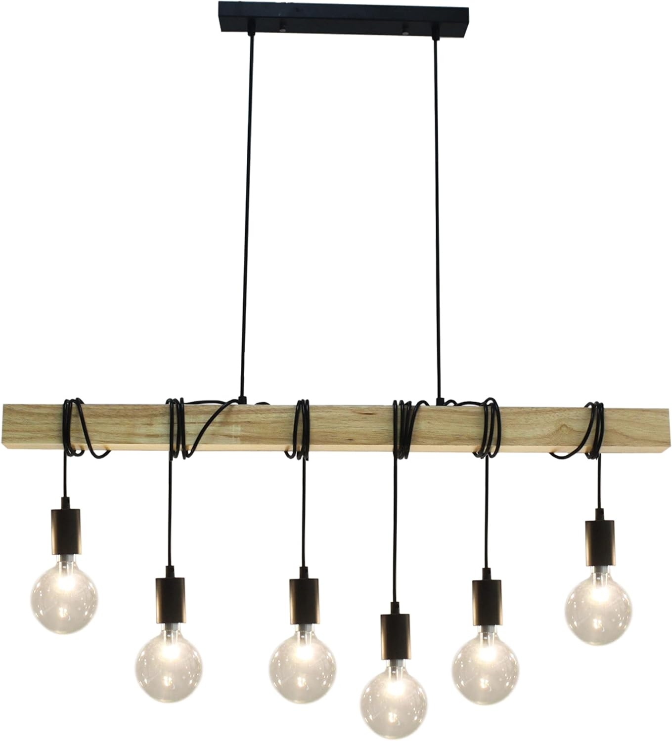 New Lexi Tibery Natural Timber 6 Pendant Lighting Decor 2M - Hanging Accessory image number 6