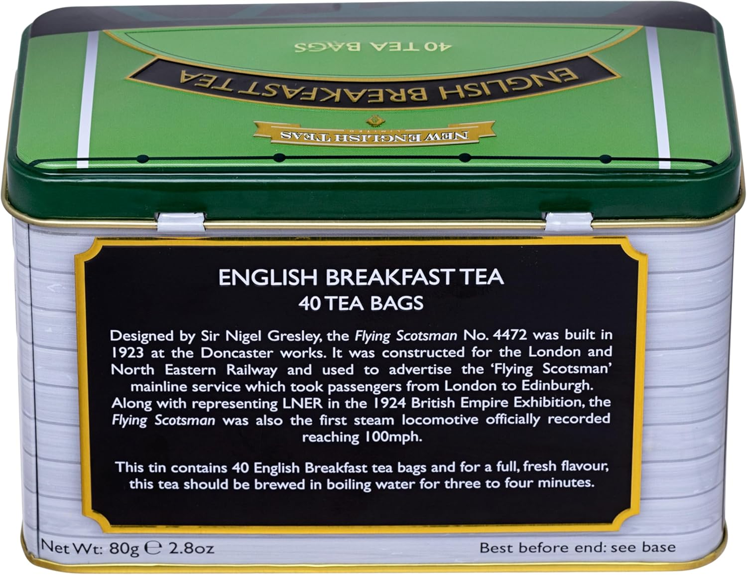 New English Teas Flying Scotsman Tea Caddy with 40 English Breakfast Teabags for Train Enthusiasts image number 3