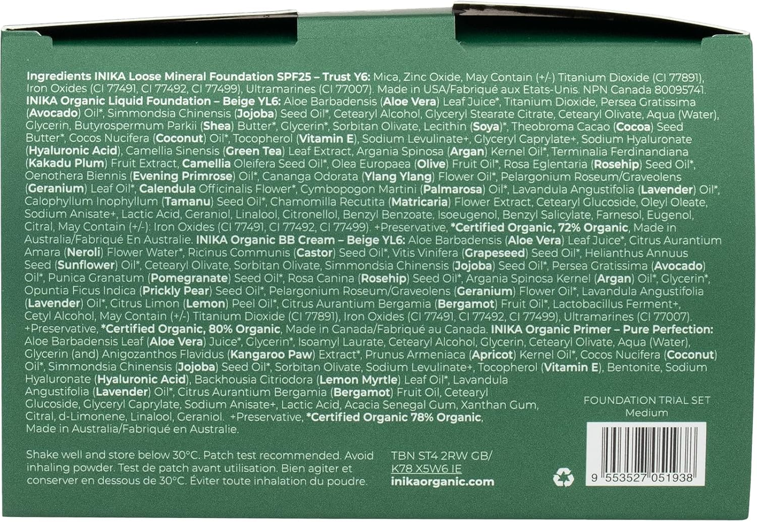 INIKA Organic Foundation Trial Set, Natural Mineral Essentials Kit, Vegan, Cruelty-Free, Paraben-Free, Rich in Antioxidants and Essential Fatty Acids, Comes in Sustainable Packaging - Medium image number 3