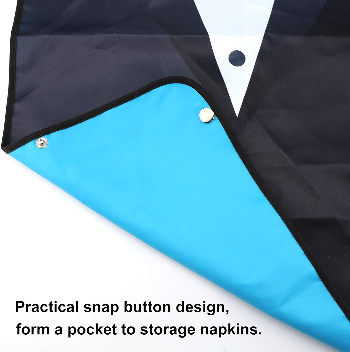 AIEX Adult Bibs for Eating Men Bow Tie Pattern Machine Washable Clothing Protectors with Crumb Catcher for Elderly Men - Costume 04 image number 4