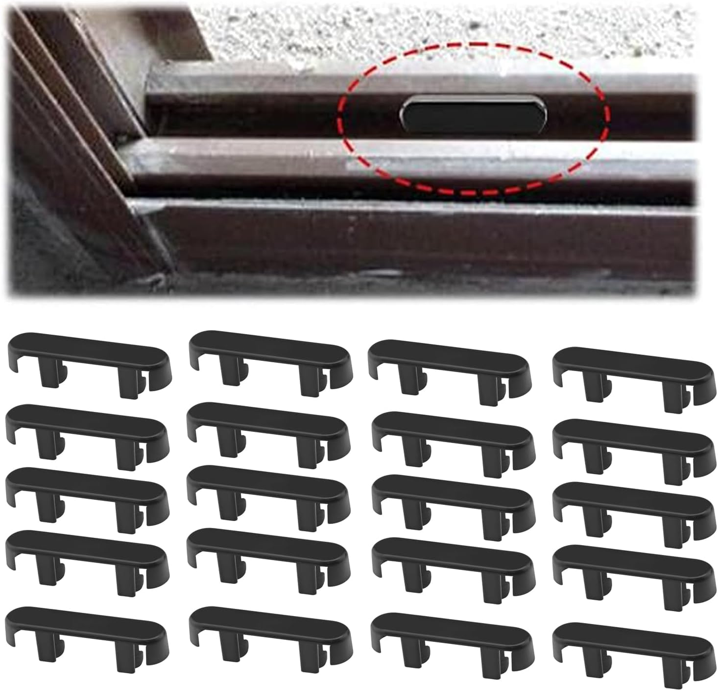 Xinghonyac 20 Pcs Weep Hole Covers, Window Drainage Cover Caps, Drainage Caps, Window Sill End Caps, Windows Sill Cover Hole Suitable for UPVC Window Fittings (White)