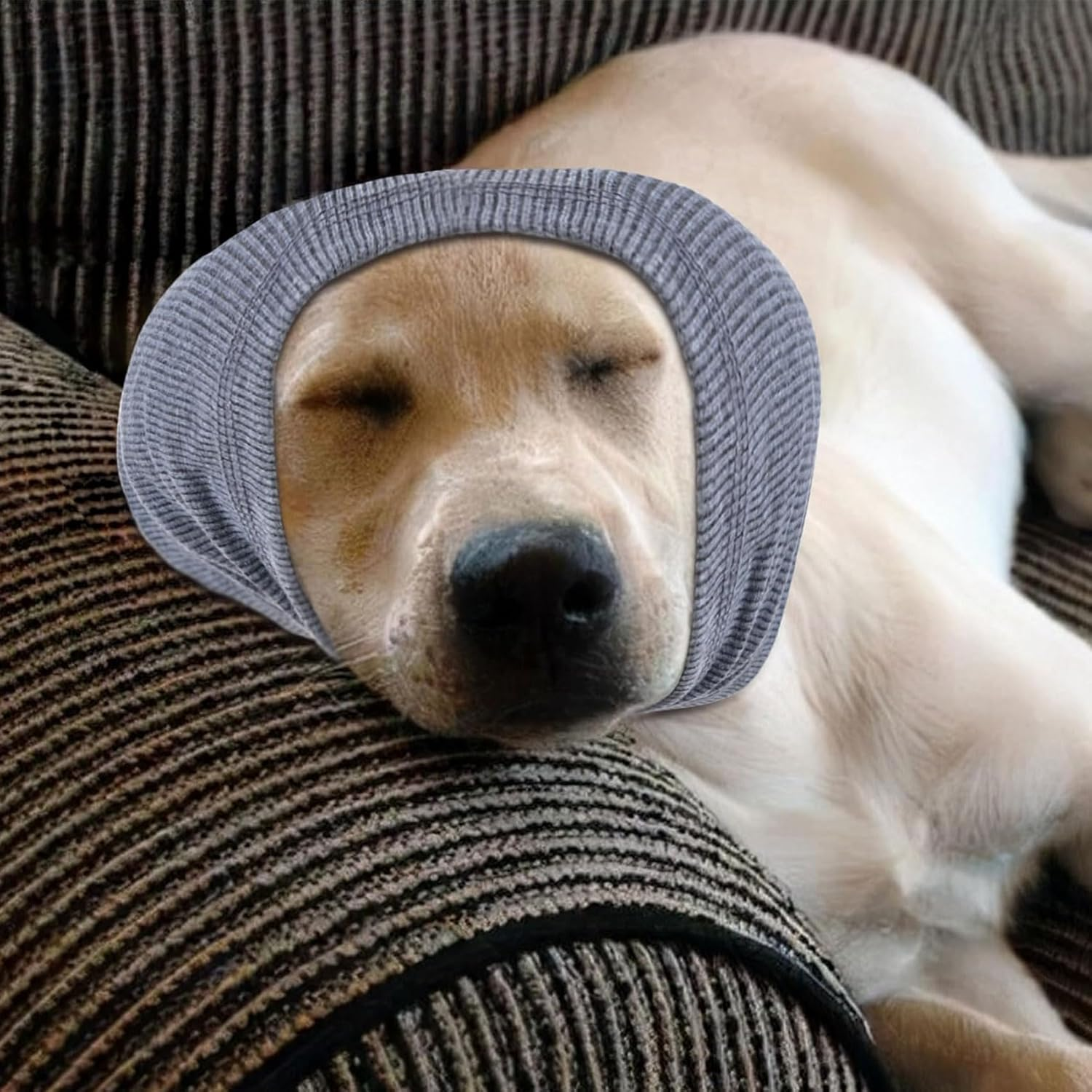 YIYUIUR Dog Ear Muffs Noise Protection Covers Dog Calming Hoodie for Grooming and Force Drying, Comfort Hoodie for Anxiety (Grey, L) image number 6