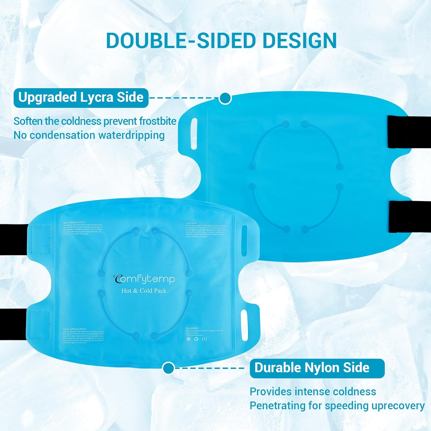 Comfytemp 27X35Cm Knee Ice Pack for Injuries, Reusable Gel Cold Pack for Knee Pain Relief, Hot & Cold Compress Therapy for ACL Injury, Knee Replacement Surgery, Arthritis, Bruises & Sprains image number 5