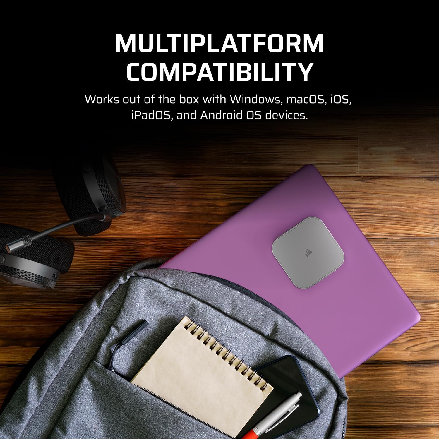 CORSAIR EX300U 2TB Portable External USB-C SSD &ndash; USB 3.2 Type-C Gen2 Connection, Plug and Play, Magsafe, Cable Included &ndash; Windows PC, Macos, Ios, Ipados, Android &ndash; Grey image number 2