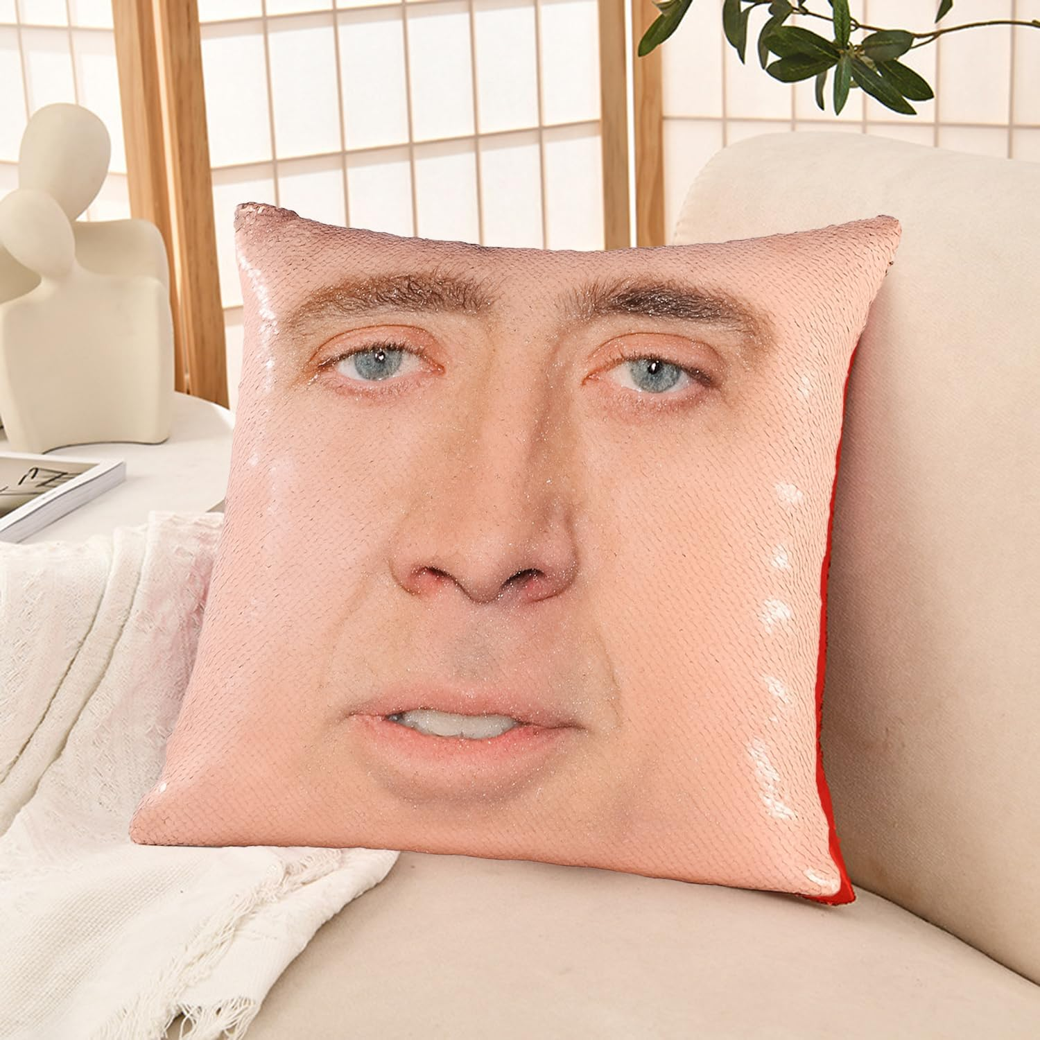 Reversible Sequin Cushion Cover 40X40Cm, Decorative Throw Pillow Case with Hidden Zipper, Funny Sensory Pillow Cover for Sofa Home Decor (1 Piece) - SZTTY image number 4