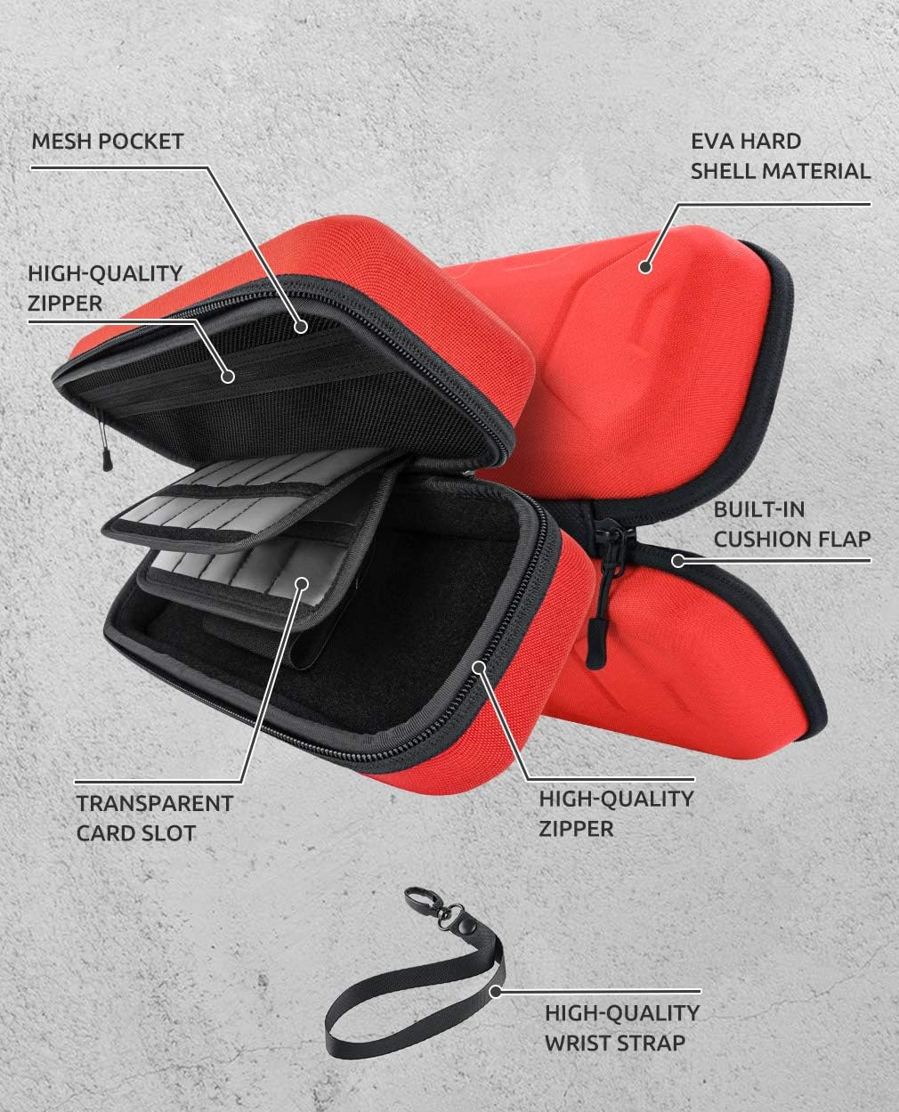 Mumba Switch Carrying Case, [Plus Version] Protection Portable Protective Travel Carry Pouch for Blade/Battle Case [Large Capacity] (Red) image number 1