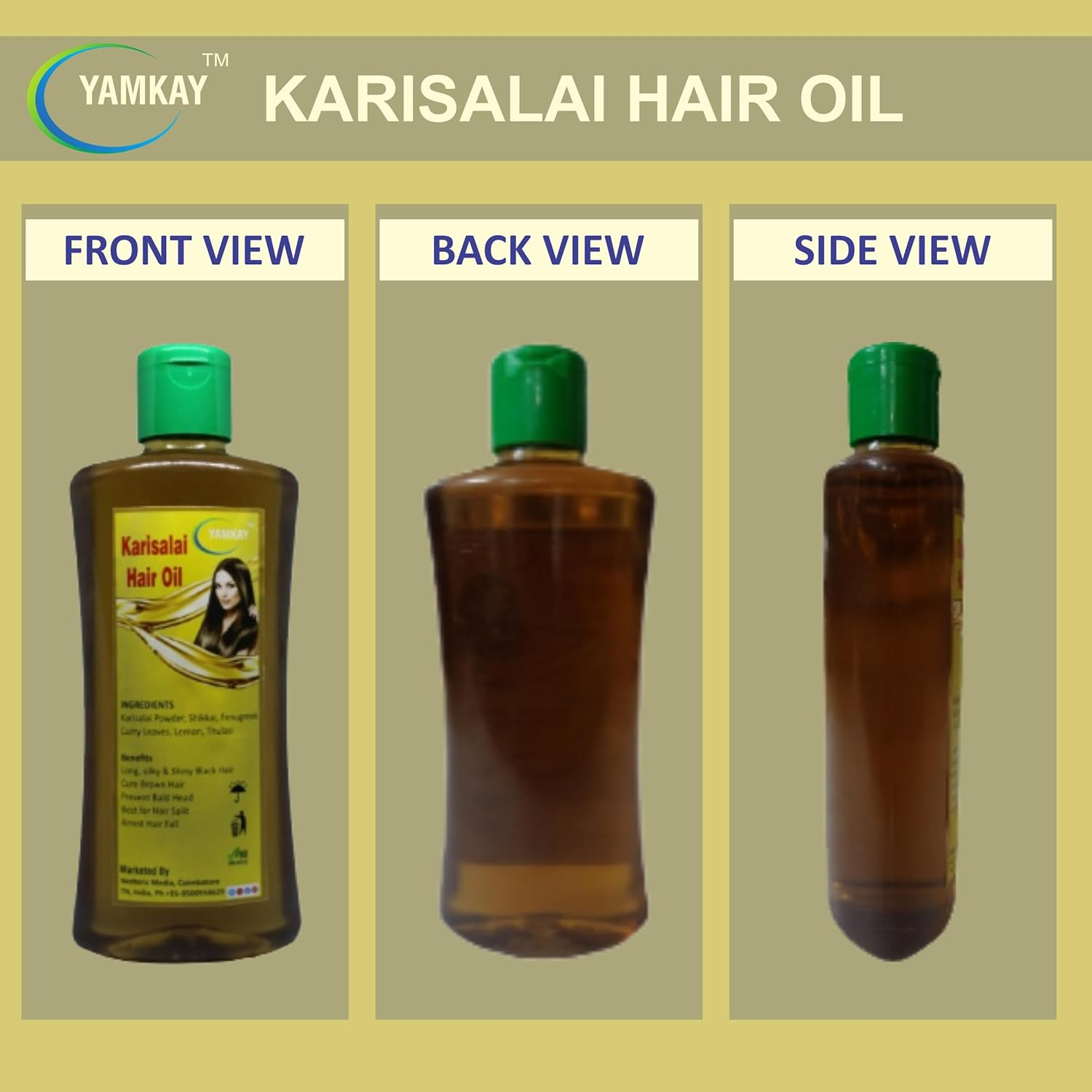 Yamkay Karisalai Hair Oil 250Ml image number 2