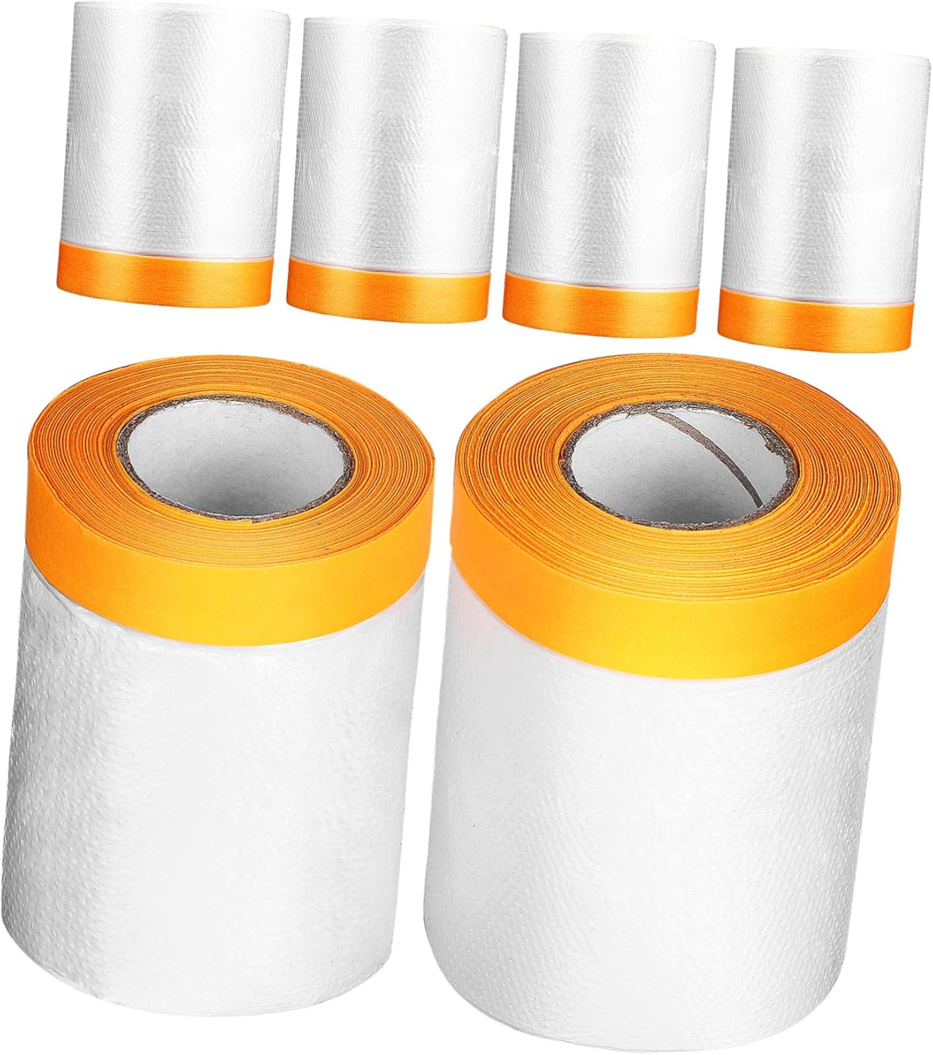 Kisangel 6 Rolls Self-Adhesive Masking Covering Films for Painting Protection Dust Control 30Cmx30M, 55Cmx25M and 55Cmx30M Sizes Suitable for Automotive and Furniture Use