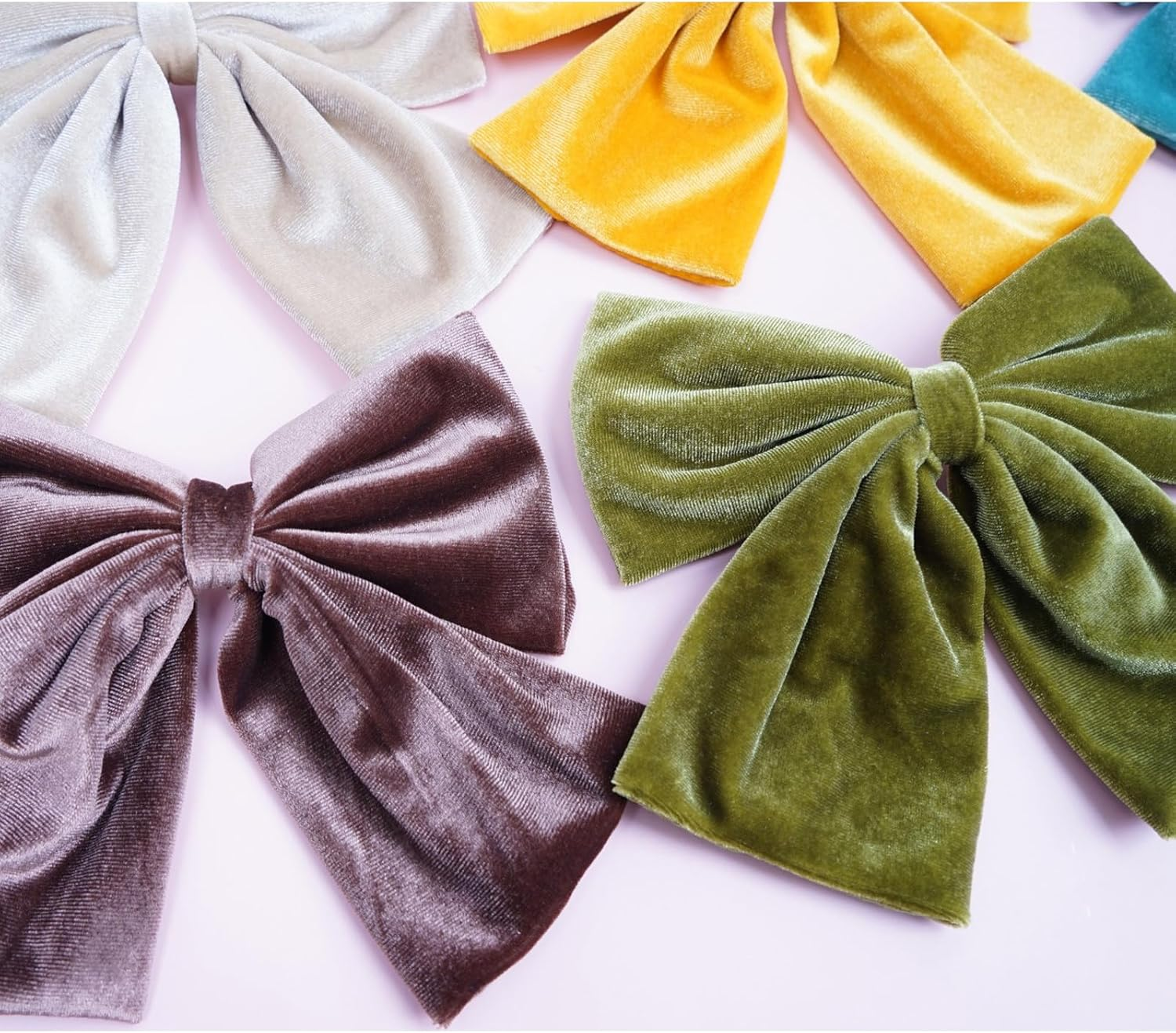 Velvet Hair Bow Women, Elegant Hair Clips with Bow, Clips Hair Clips, Automatic Hair Accessories, Headpiece for Women, Hair Accessory, for Party, Wedding, Makeup, Wine Red image number 4