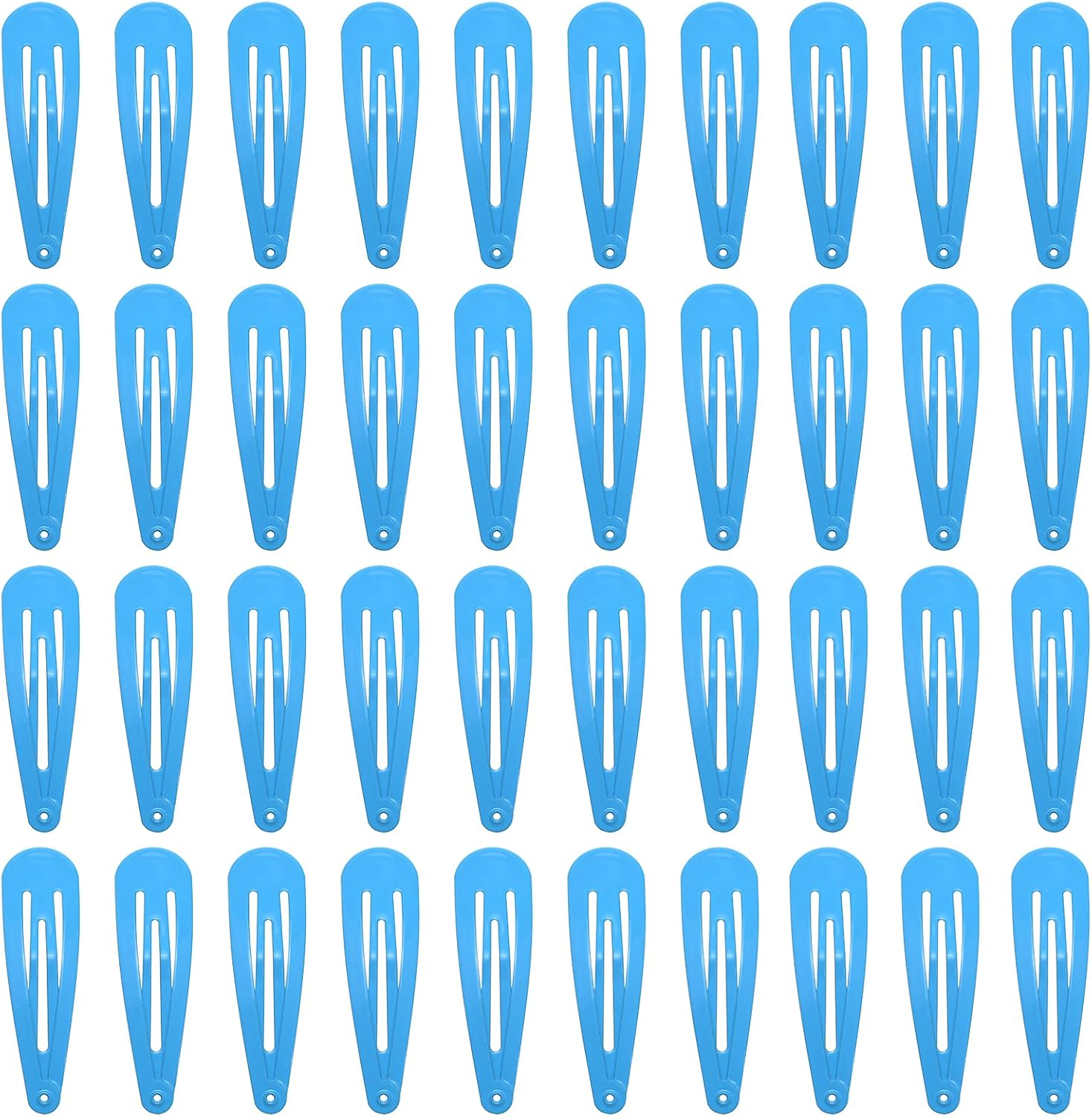 40 Counts Colorful Metal Snap Hair Clips 2 Inch Barrettes for Women Accessories (Brown)