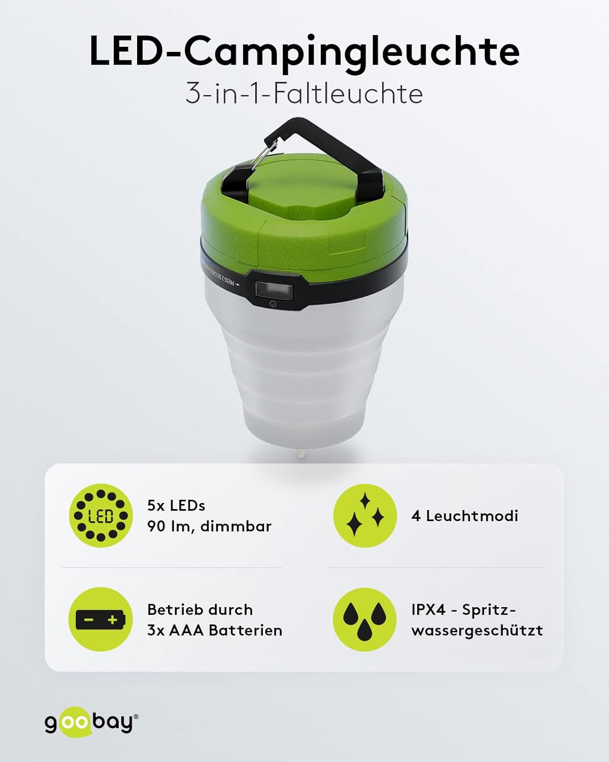 Goobay Collapsible 3 in 1 LED Camping Lantern image number 6